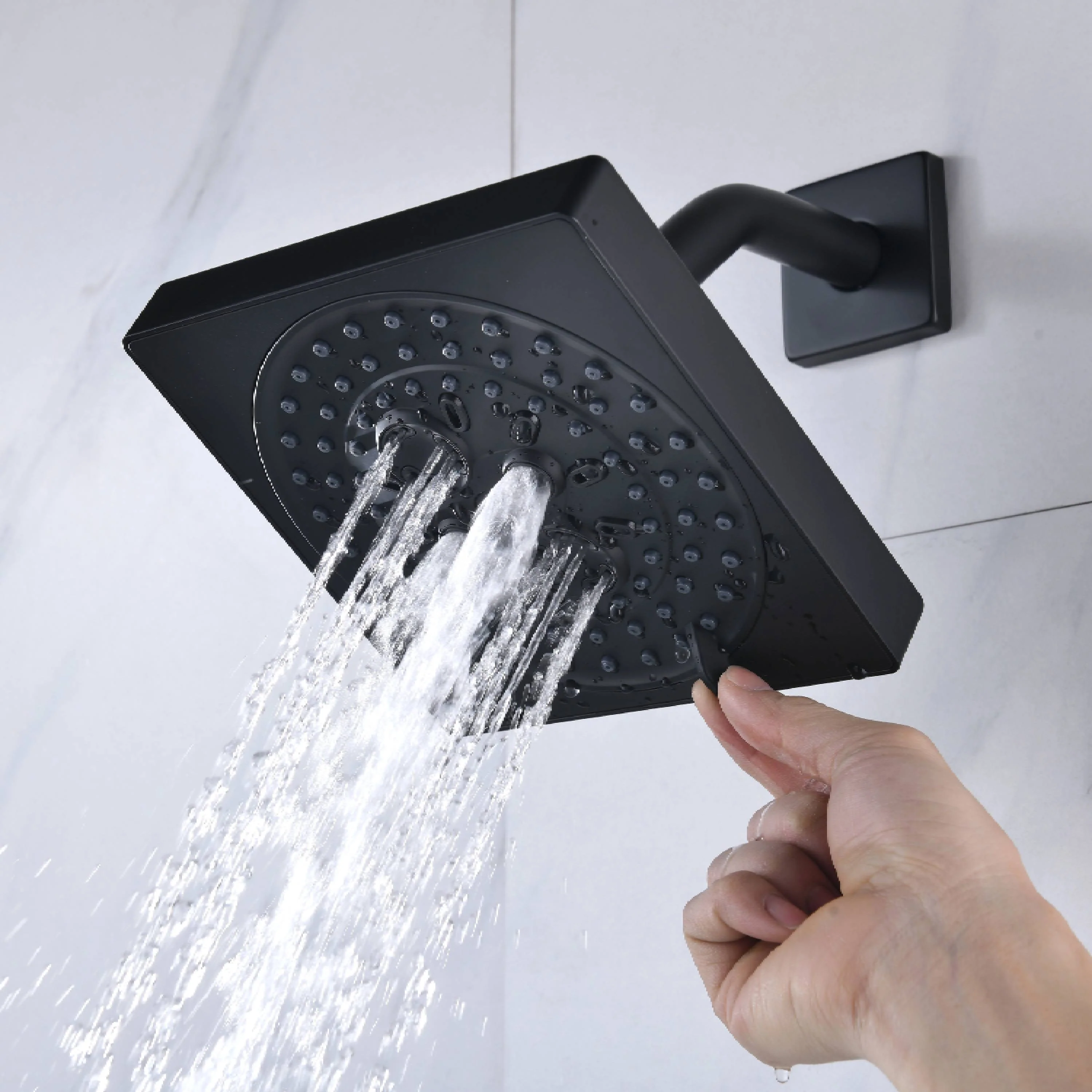 24" Flush Mount Shower Head with 6-Way Digital Faucet, 6" Regular Head, Body Jets - Image 37