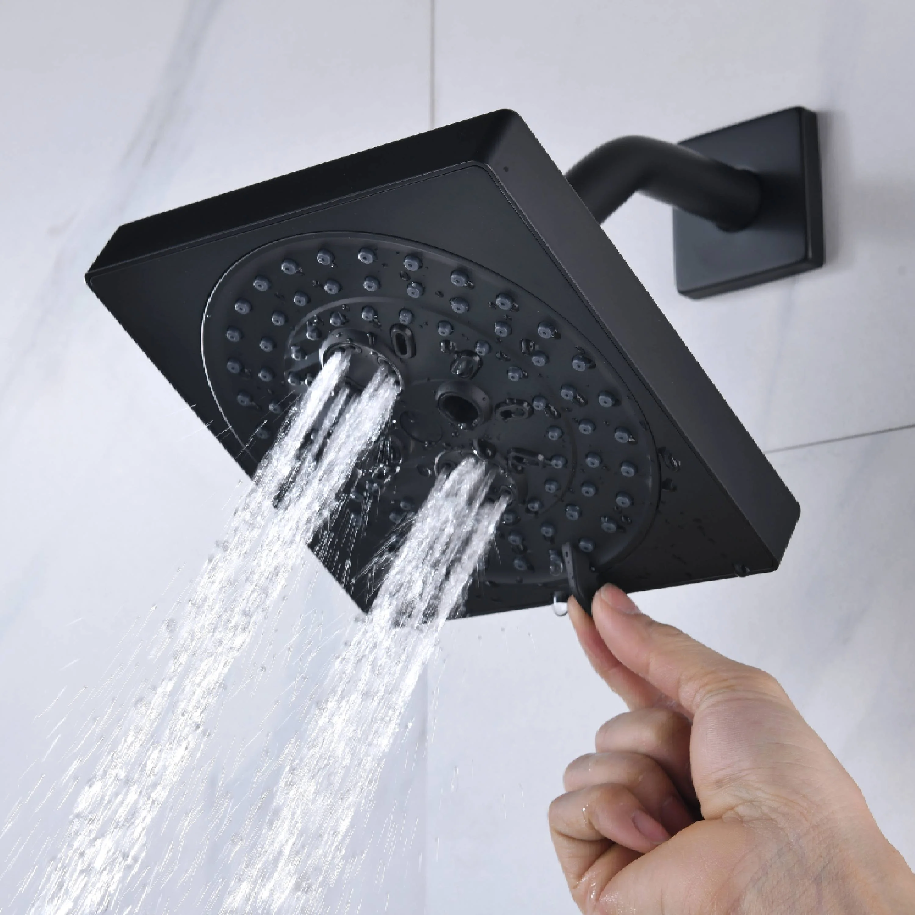 24" Flush Mount Shower Head with 6-Way Digital Faucet, 6" Regular Head, Body Jets - Image 38