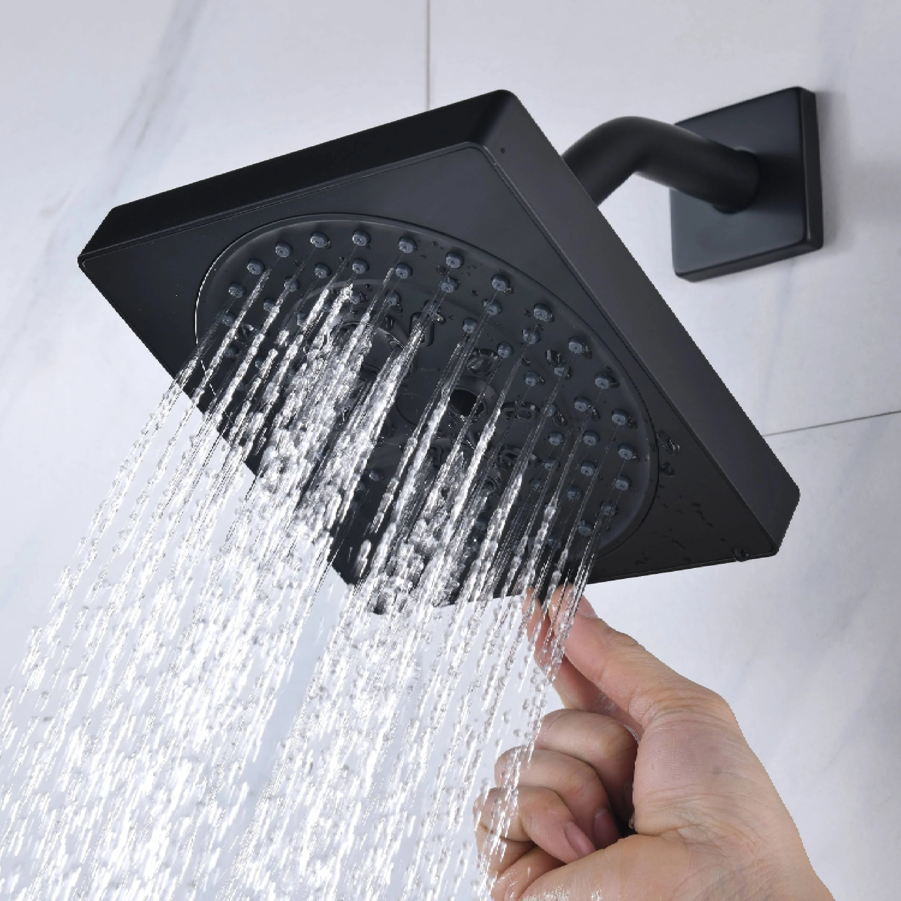 24" Flush Mount Shower Head with 6-Way Digital Faucet, 6" Regular Head, Body Jets - Image 39