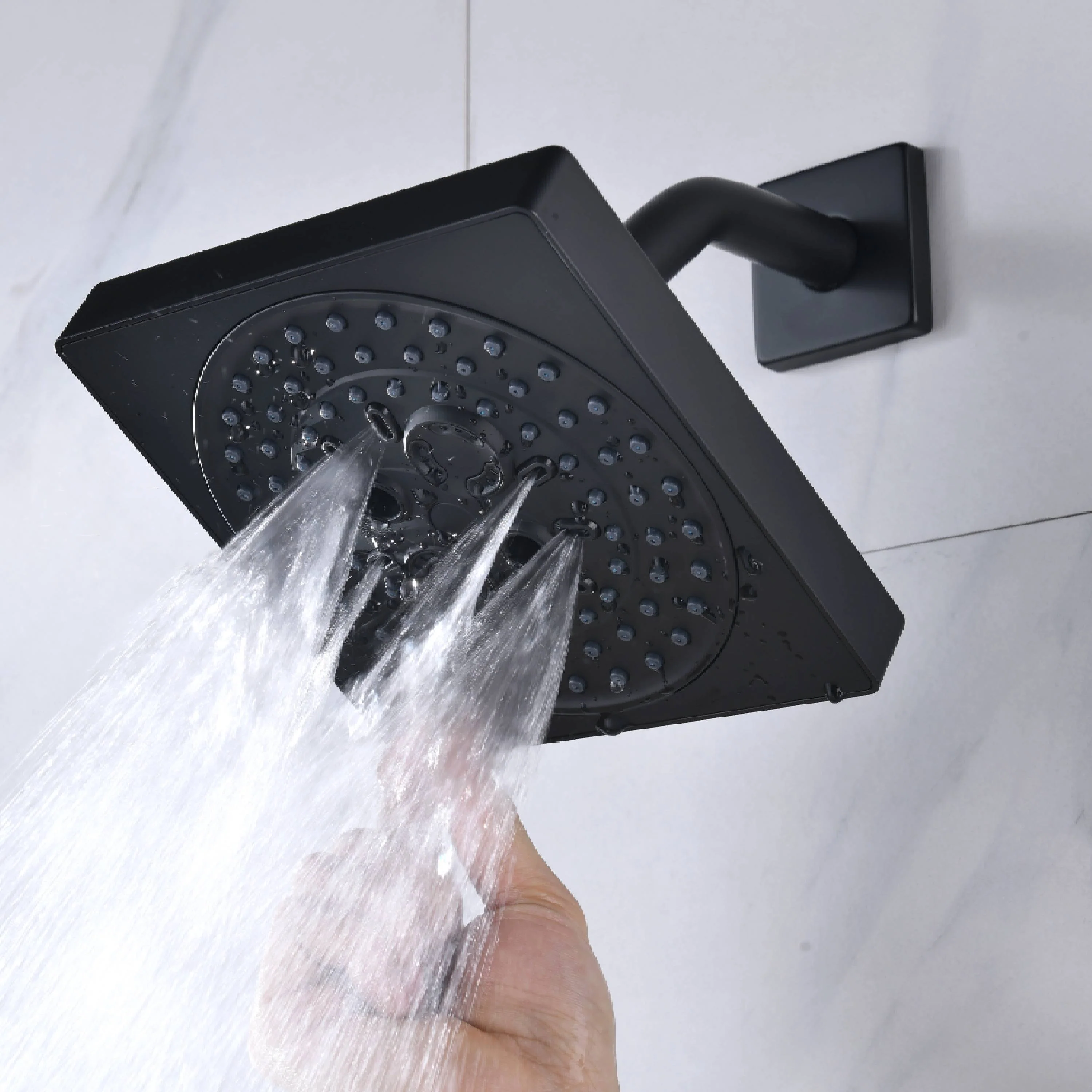 24" Flush Mount Shower Head with 6-Way Digital Faucet, 6" Regular Head, Body Jets - Image 42
