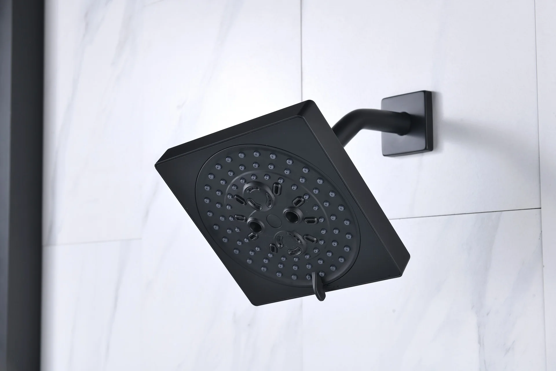 24 inch flush mount rainfall waterfall shower head 6 way thermostatic shower faucet with handle wand and Body Jet and dual regular headss - Image 20
