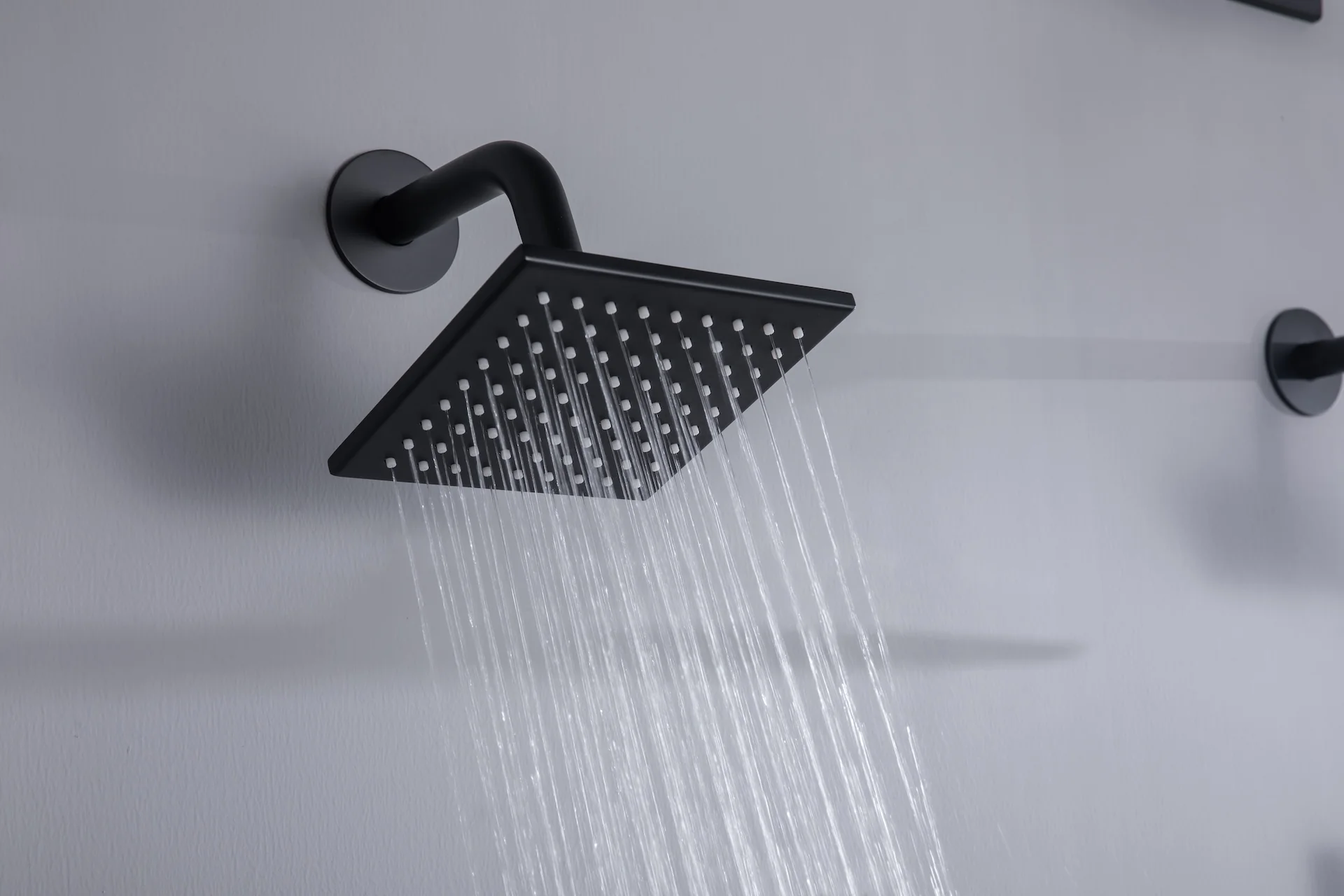 24 inch flush mount rainfall waterfall shower head 6 way thermostatic shower faucet with handle wand and Body Jet and dual regular headss - Image 21