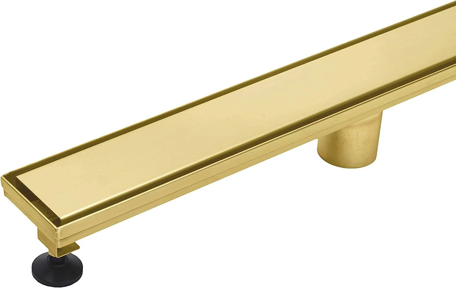 Brushed gold Linear shower drain stainless steel material 24 inch with tile insert 2-in-1 cover with hair strainer and adjustment feet - Image 2