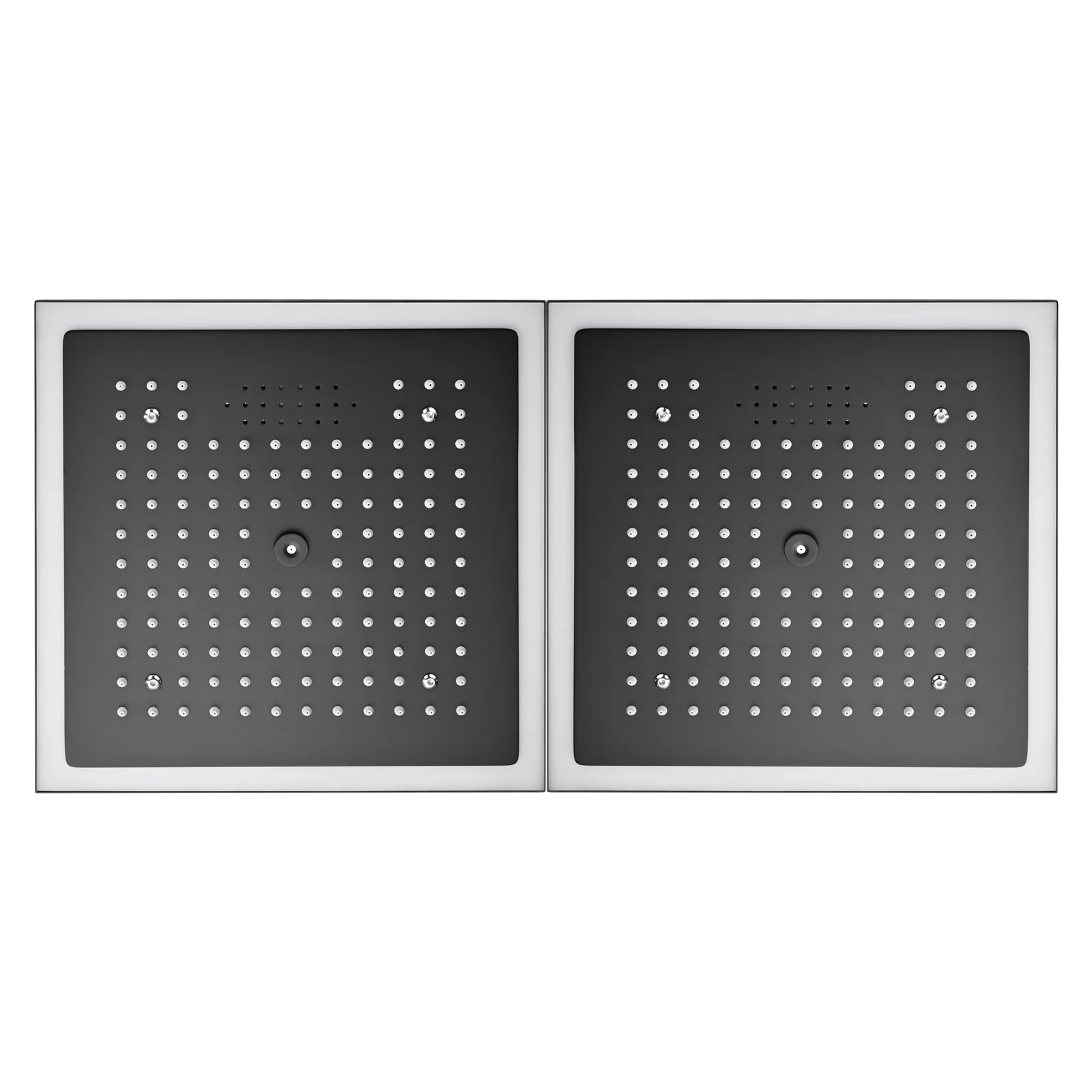 24 x 12 inch rainfall mist 64 led light bluetooth music shower head 6 way shower faucet with regular head and handle wand - Image 12
