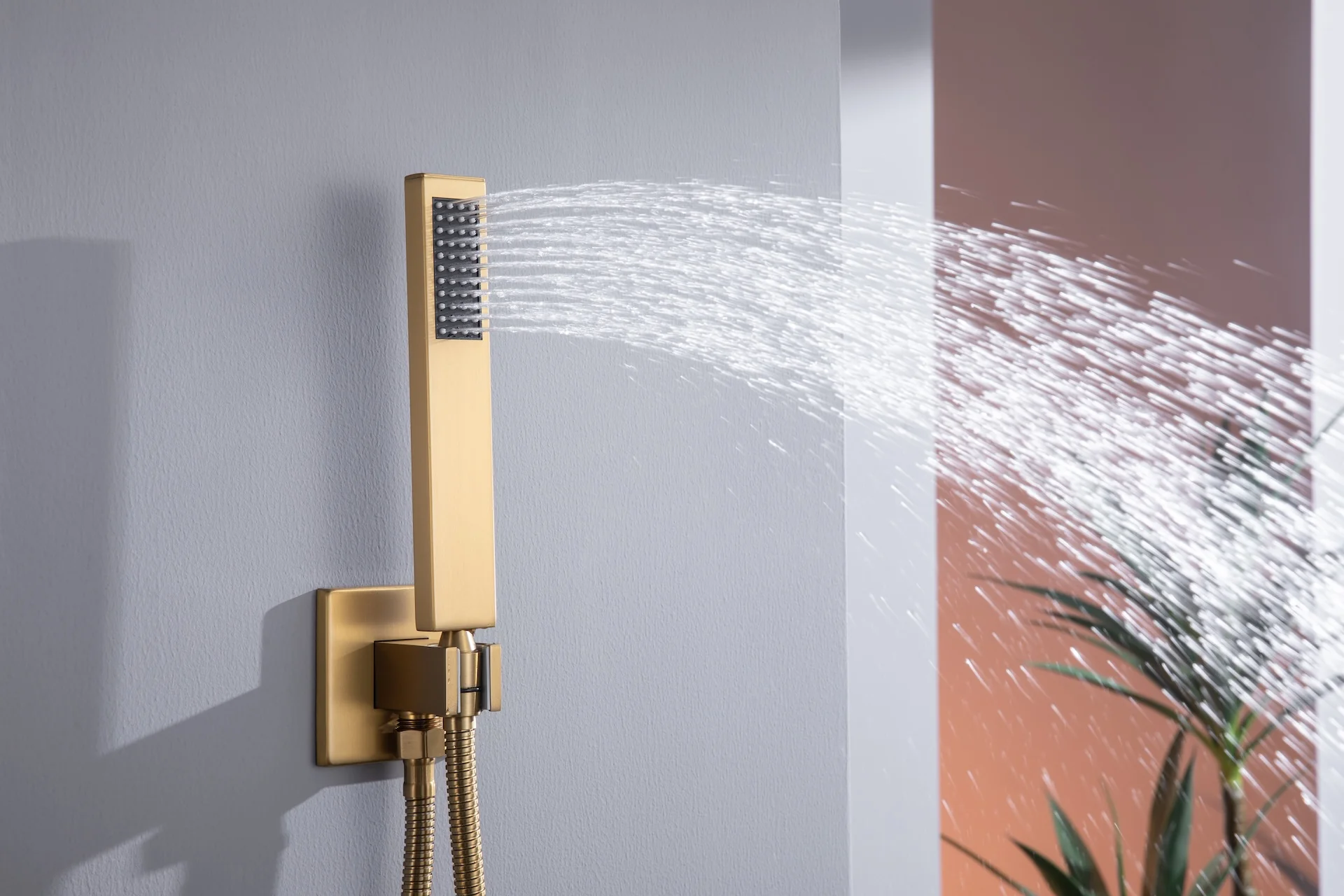 24 x 12 inch rainfall mist 64 led light bluetooth music shower head 6 way shower faucet with regular head and handle wand - Image 26