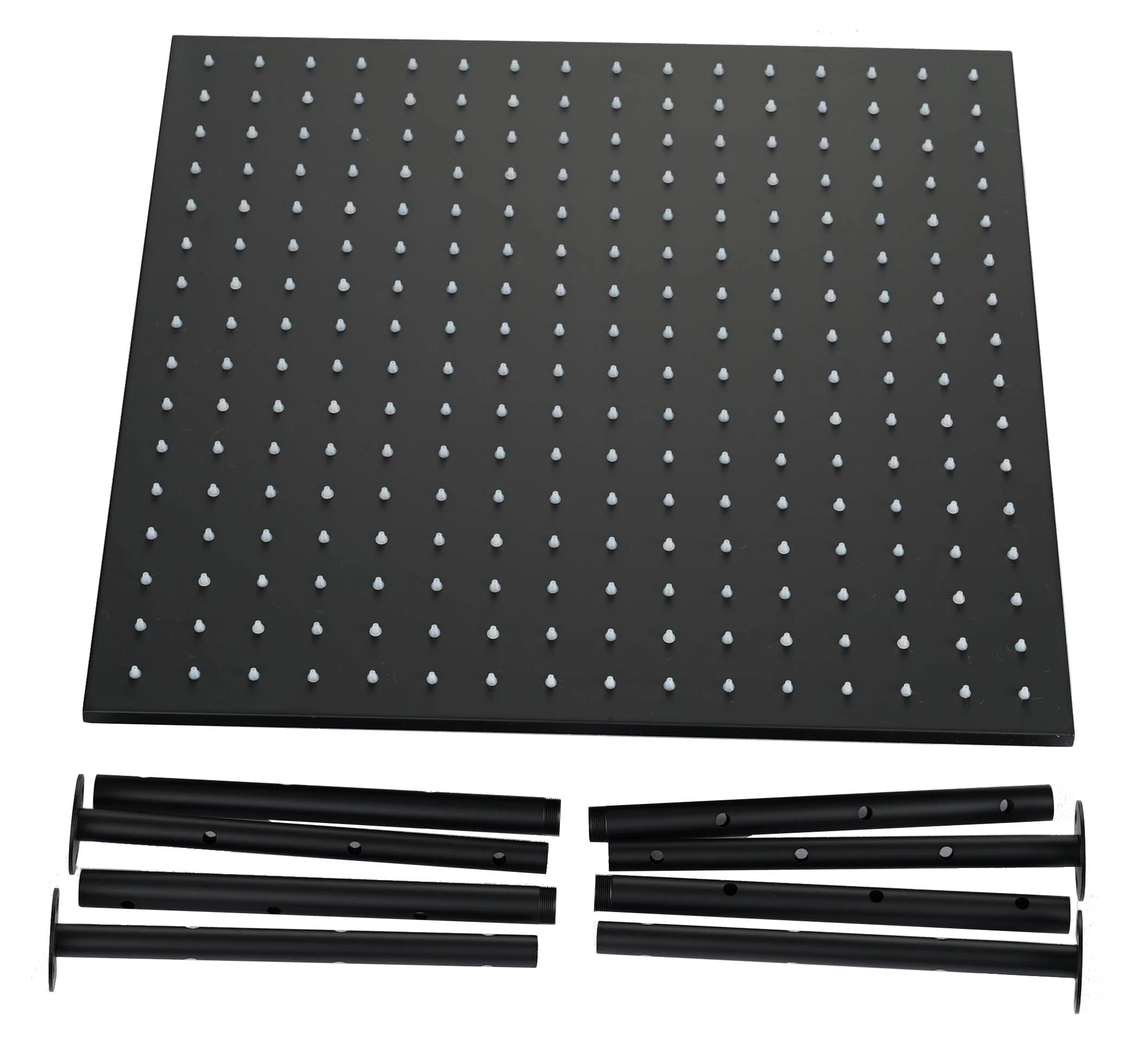 Matte Black 24" or 20" Rainfall Shower System with 4-Way Thermostatic Valve and Body Jets - Image 10