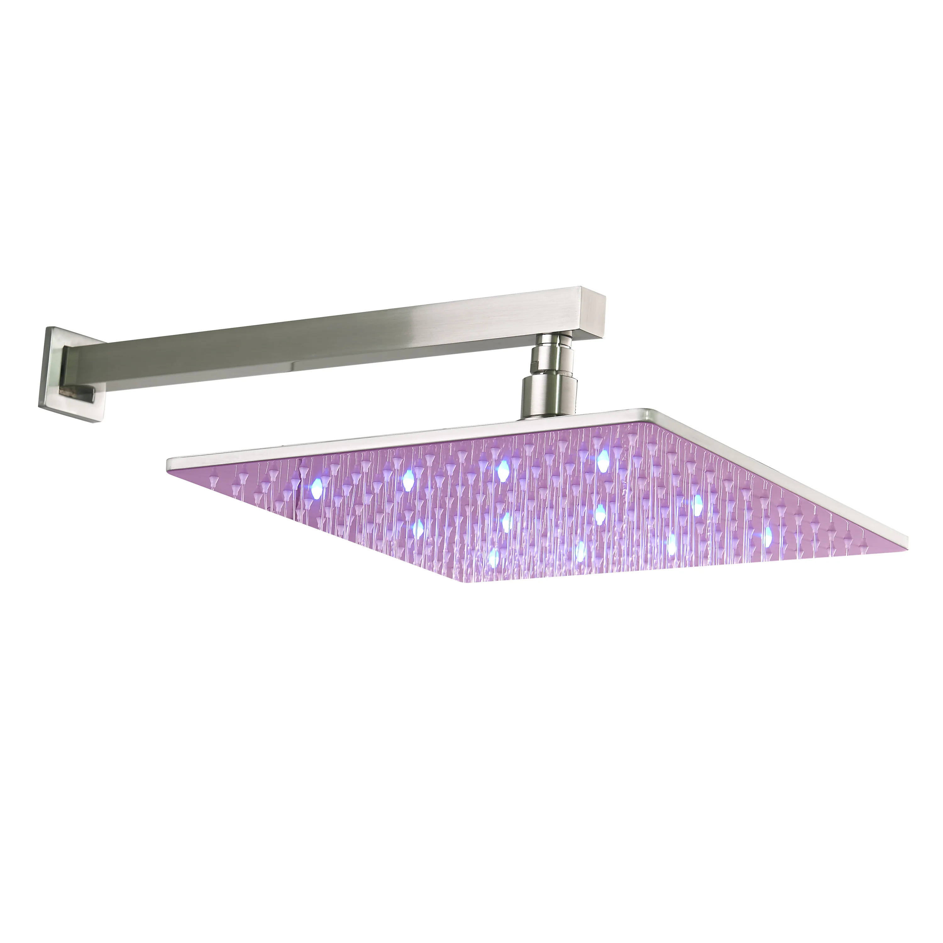 Brushed nickel wall mount rainfall shower head 3 way digital display anti scald  Shower Faucet with tub spout - Image 9