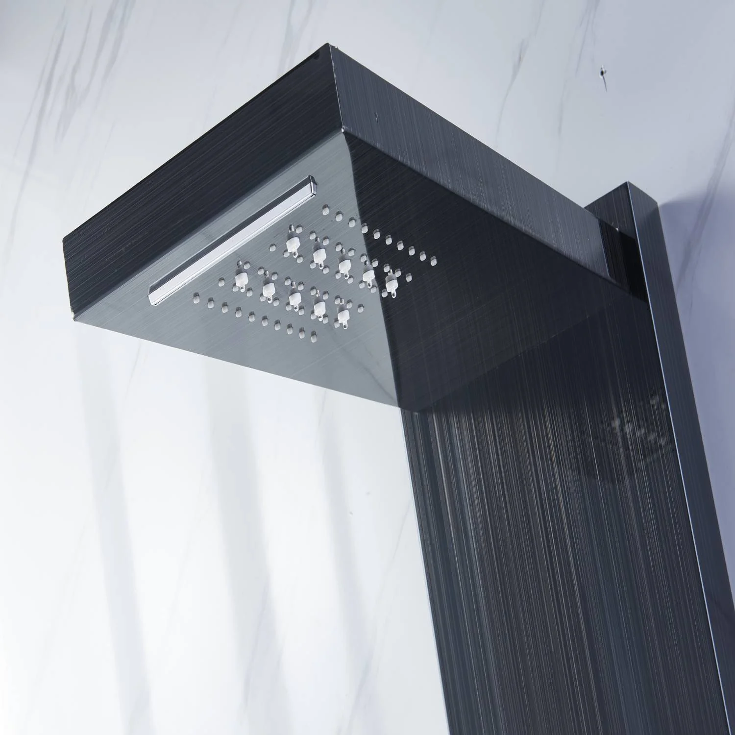 59'' Oil Bronze Black LED Rain & Waterfall Massage Tower - Simultaneous and Independent Functionality - Image 4