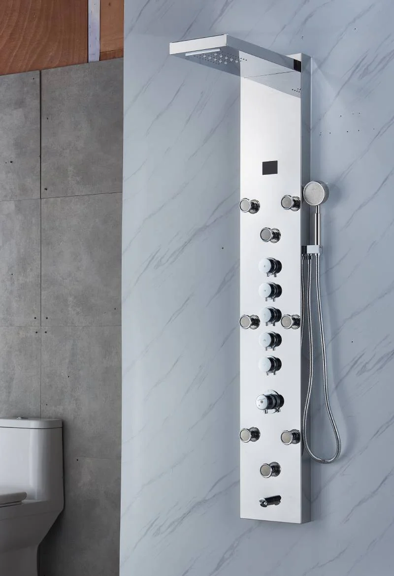 Chrome LED Rain & Waterfall Massage Tower - Simultaneous and Independent Functionality - Image 7