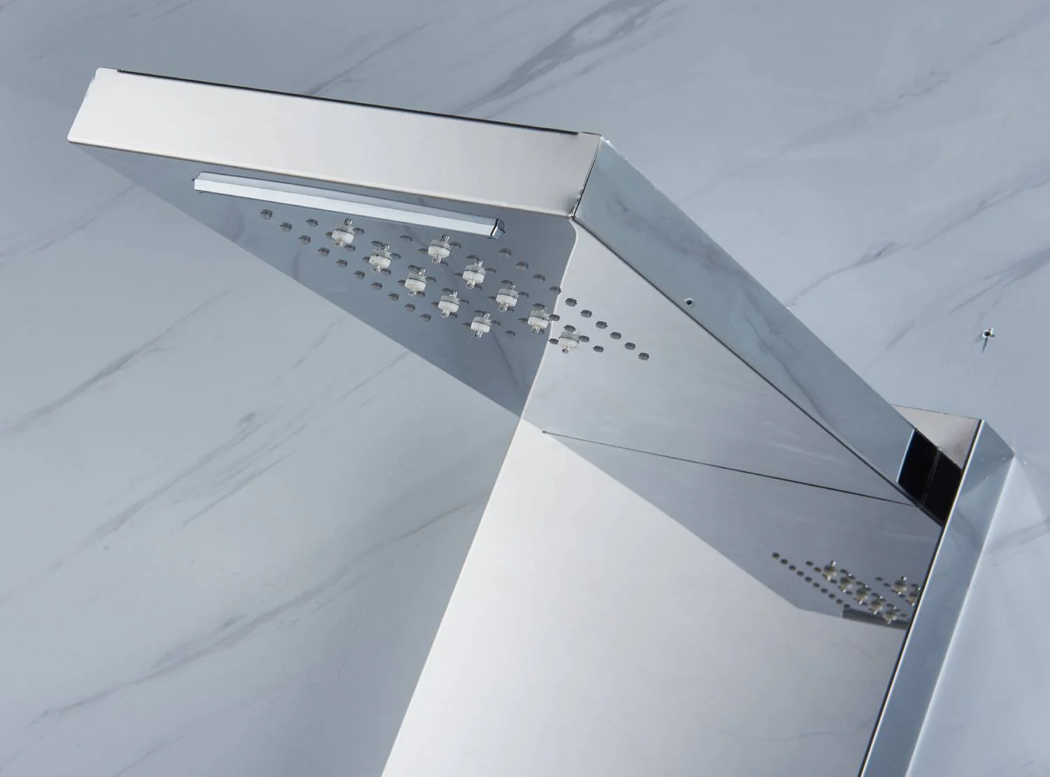 Chrome LED Rain & Waterfall Massage Tower - Simultaneous and Independent Functionality - Image 8