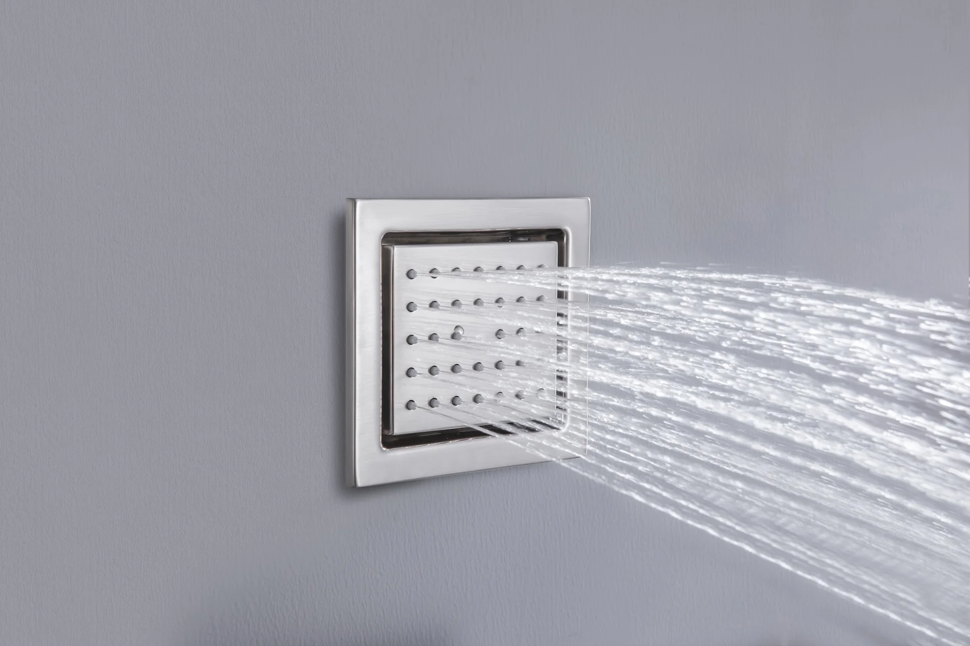 24 inch flush mount rainfall waterfall shower head 4 way thermostatic shower faucet with handle wand and Body Jets - Image 12