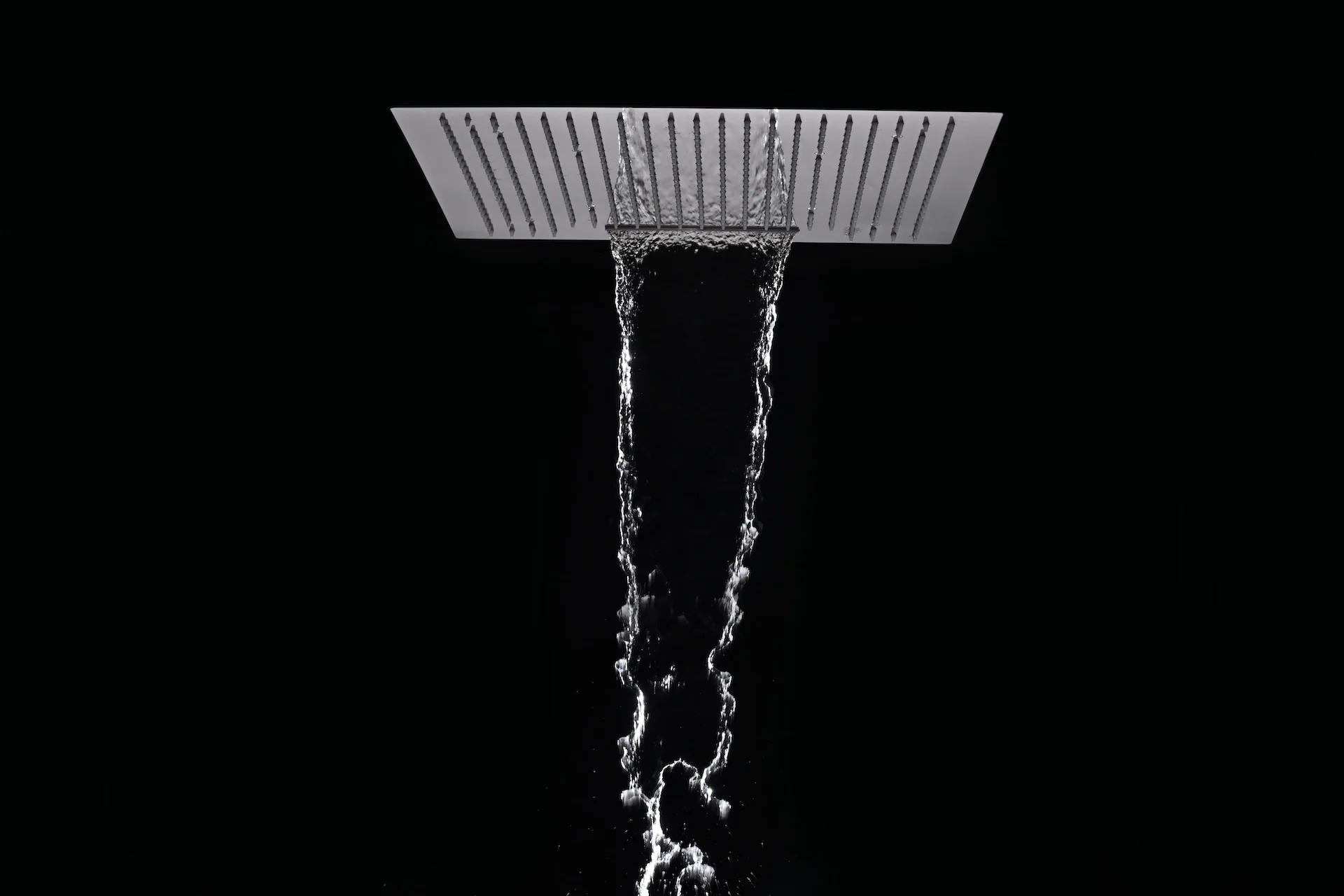 24 inch flush mount rainfall waterfall shower head 4 way thermostatic shower faucet with handle wand and Body Jets - Image 15