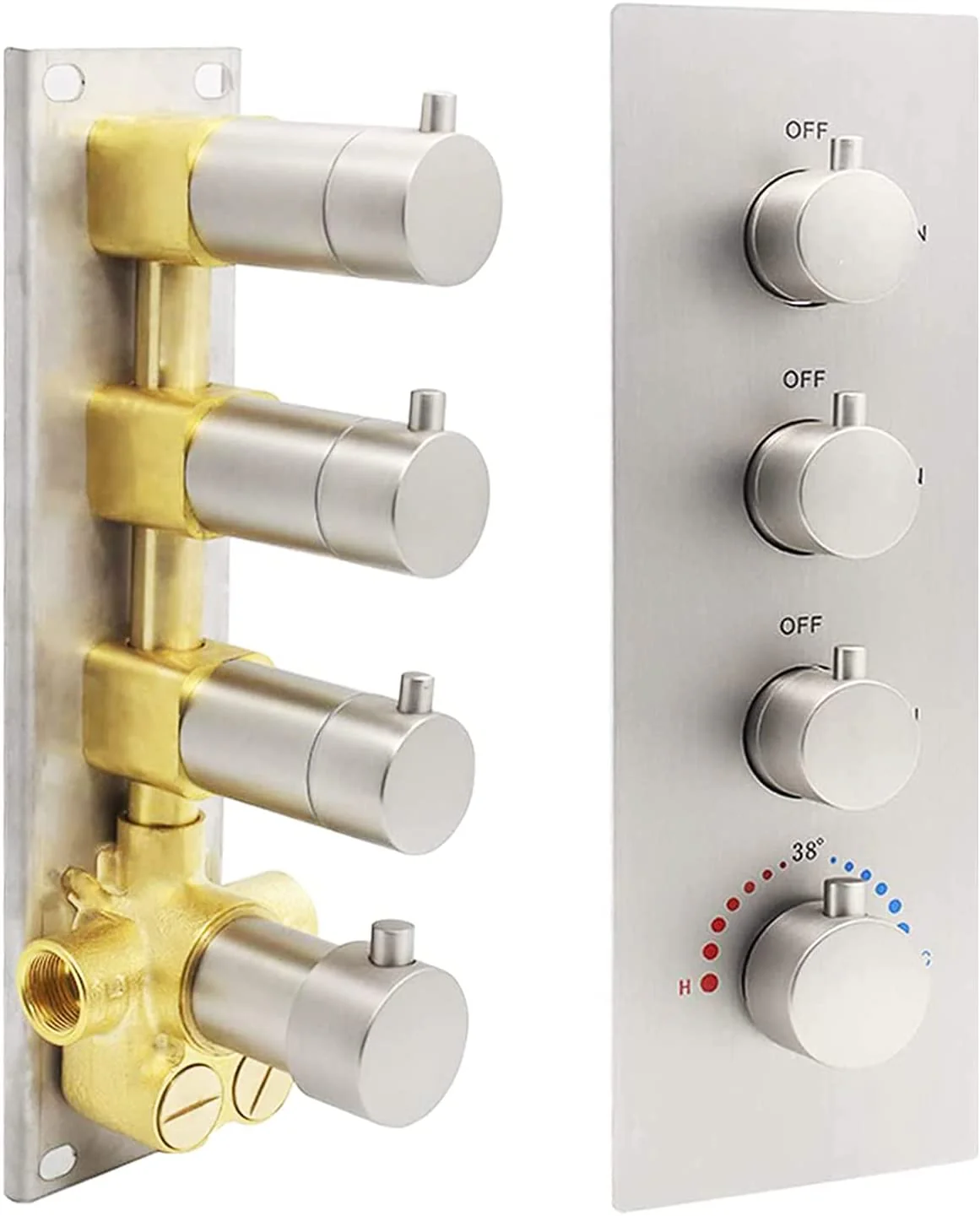 3 way thermostatic  rough in valve with trim - Image 2