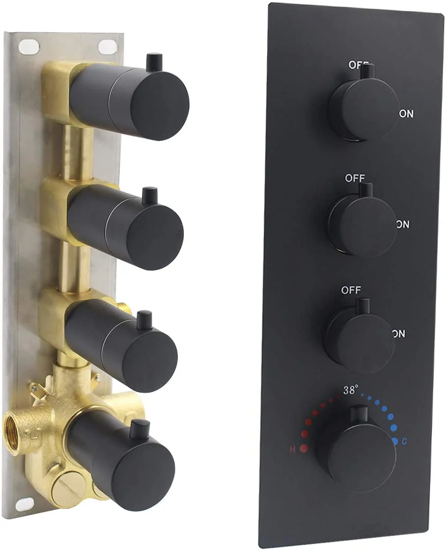 3 way thermostatic  rough in valve with trim - Image 4