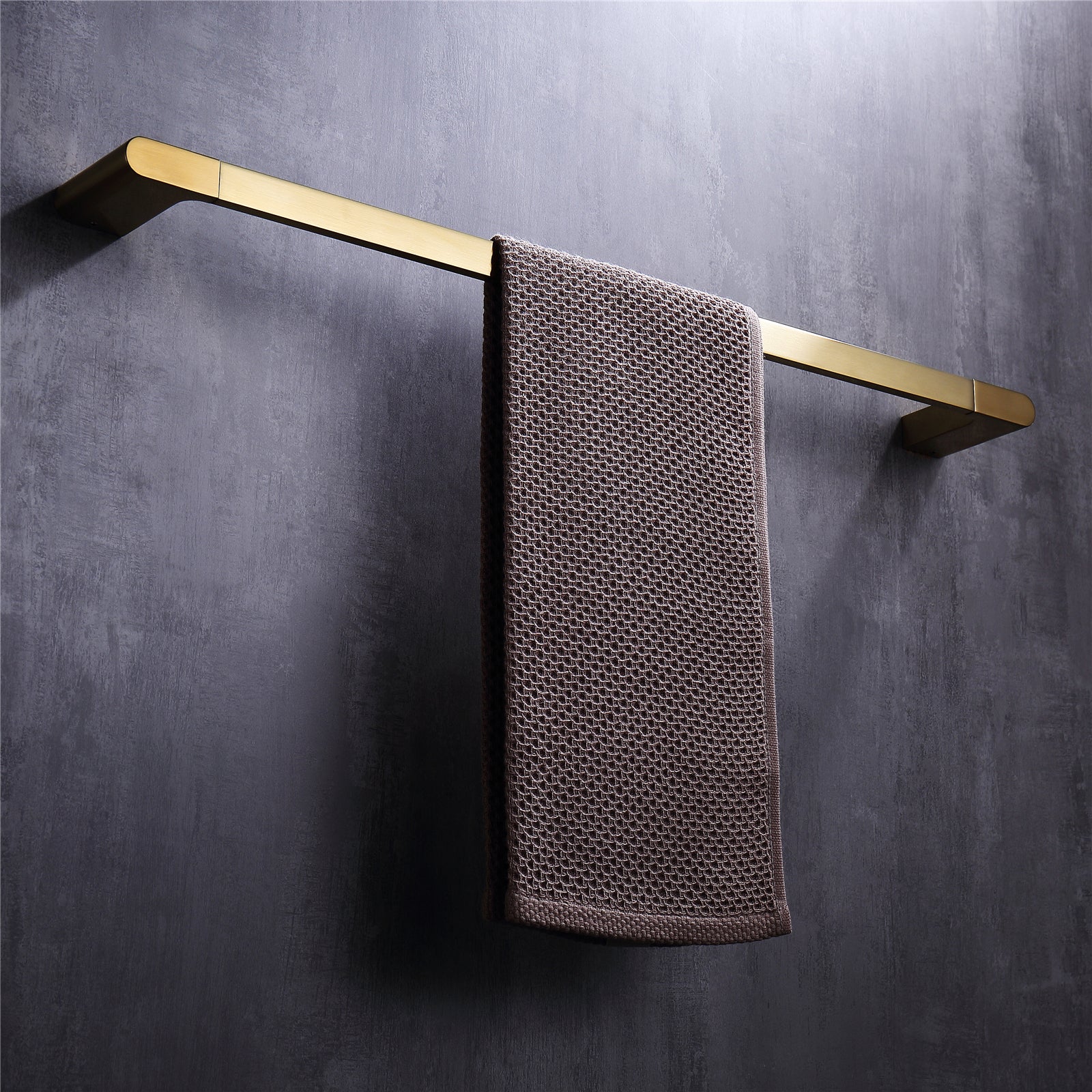 Luxurious 4-Piece Brushed Gold Bathroom Hardware Set: Towel Bar, Towel Holder, Toilet Paper Holder, Robe Hook, and Tower Holder - Wall Mounted - Image 4