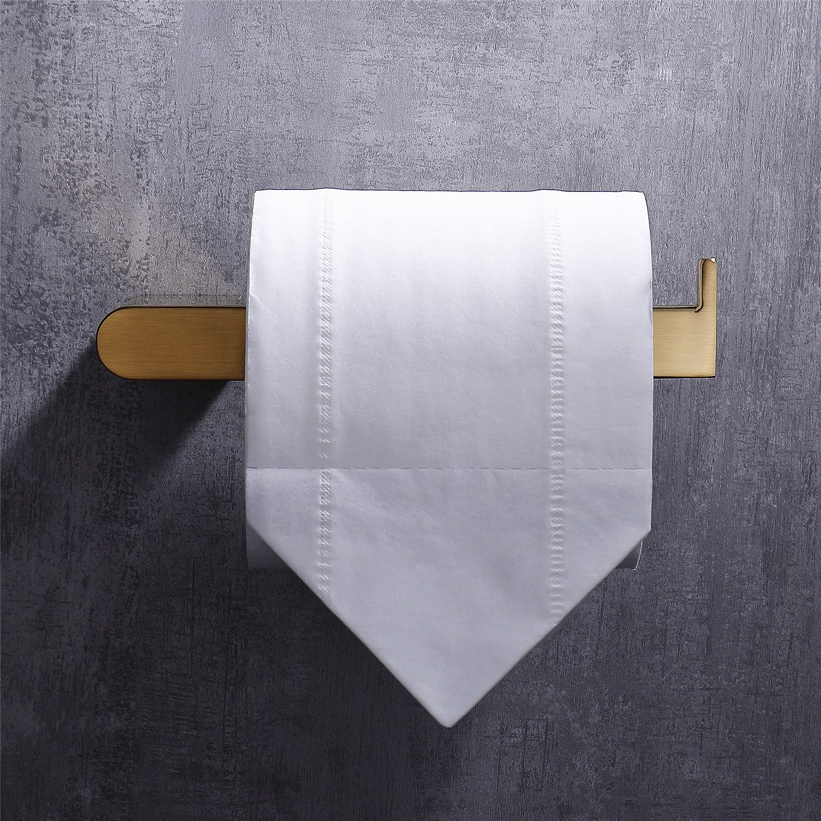 Luxurious 4-Piece Brushed Gold Bathroom Hardware Set: Towel Bar, Towel Holder, Toilet Paper Holder, Robe Hook, and Tower Holder - Wall Mounted - Image 8