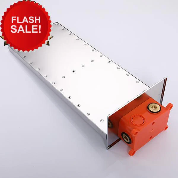 4 way thermostatic valve Chrome 22'' waterfall rainfall Thermostatic Shower system with flush 4inch body jets - Image 5