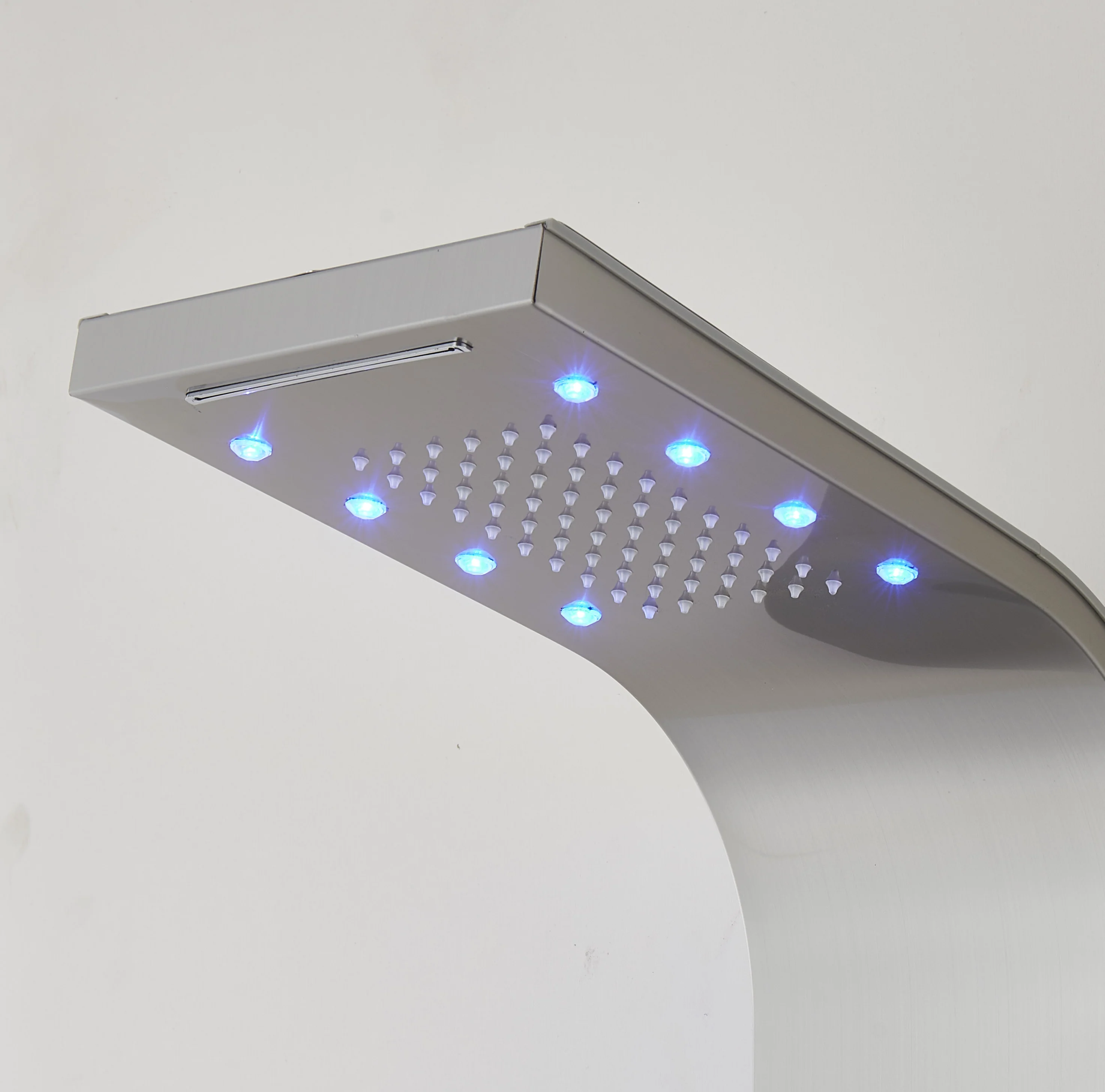 59'' Brushed Nickel or Brushed Gold or Matte Black LED Rain & Waterfall Massage Tower - Simultaneous and Independent Functionality - Image 2