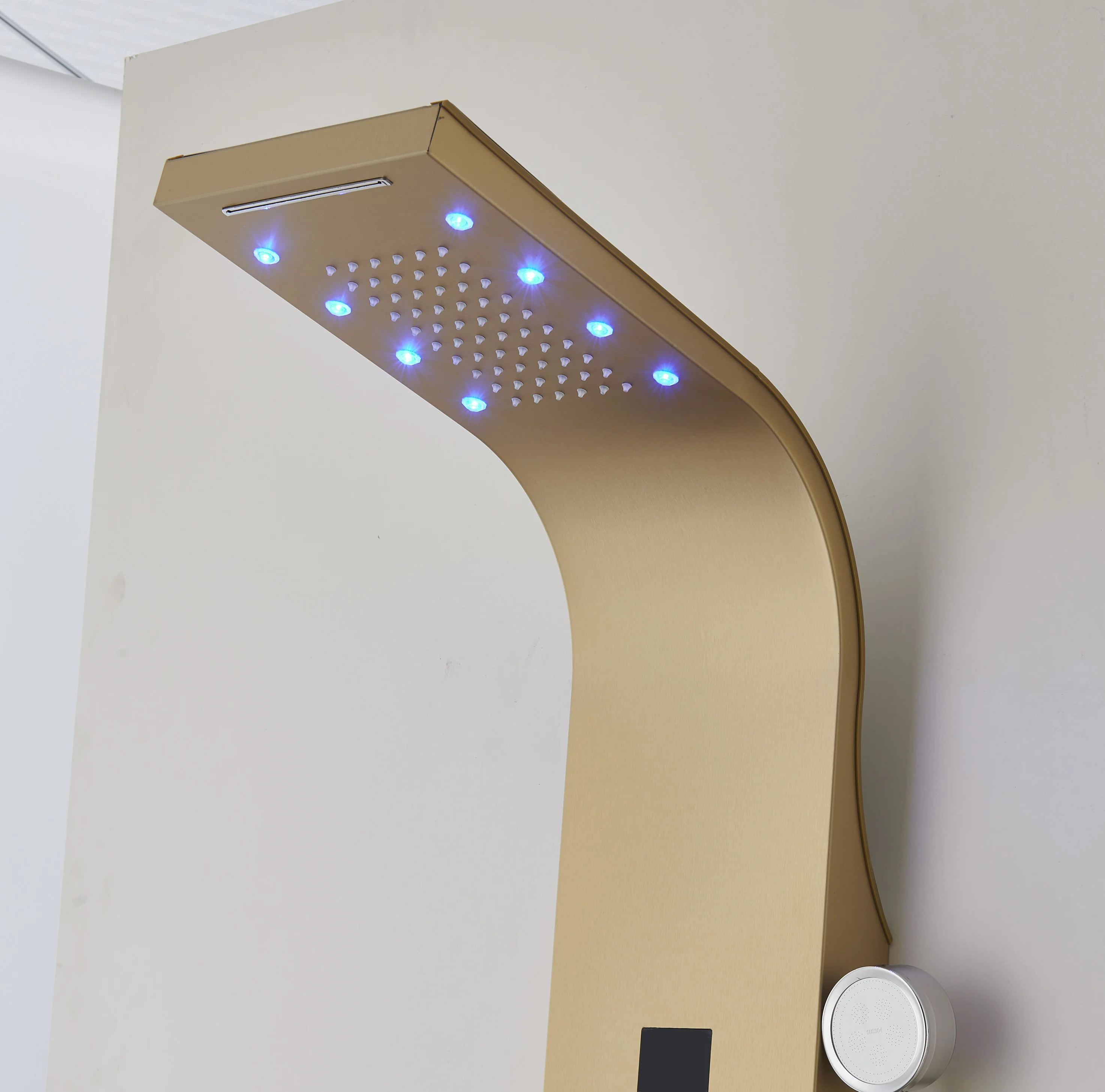 59'' Brushed Nickel or Brushed Gold or Matte Black LED Rain & Waterfall Massage Tower - Simultaneous and Independent Functionality - Image 9
