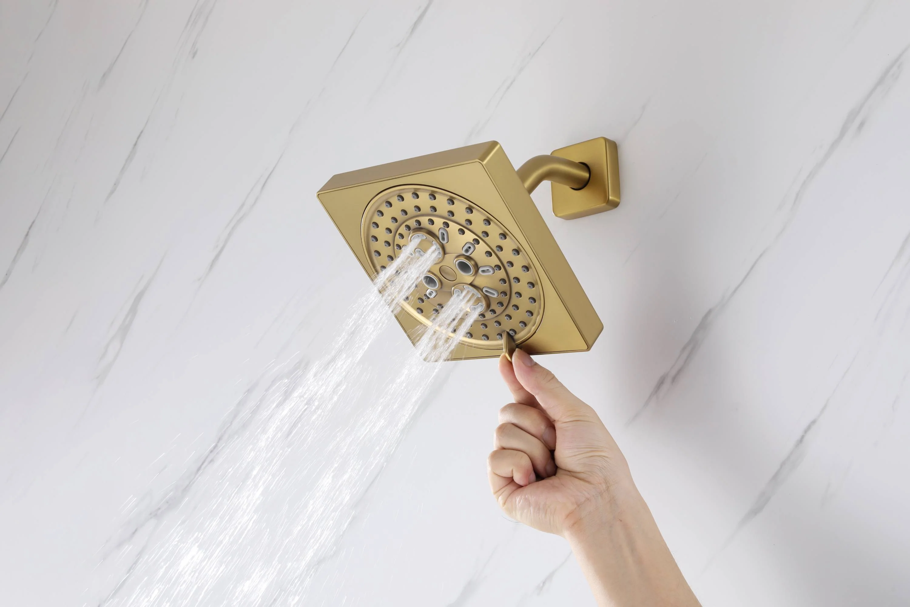6" Regular Shower Head  - 4-Way  Thermostatic System with 6 jets and tub spout - Image 12