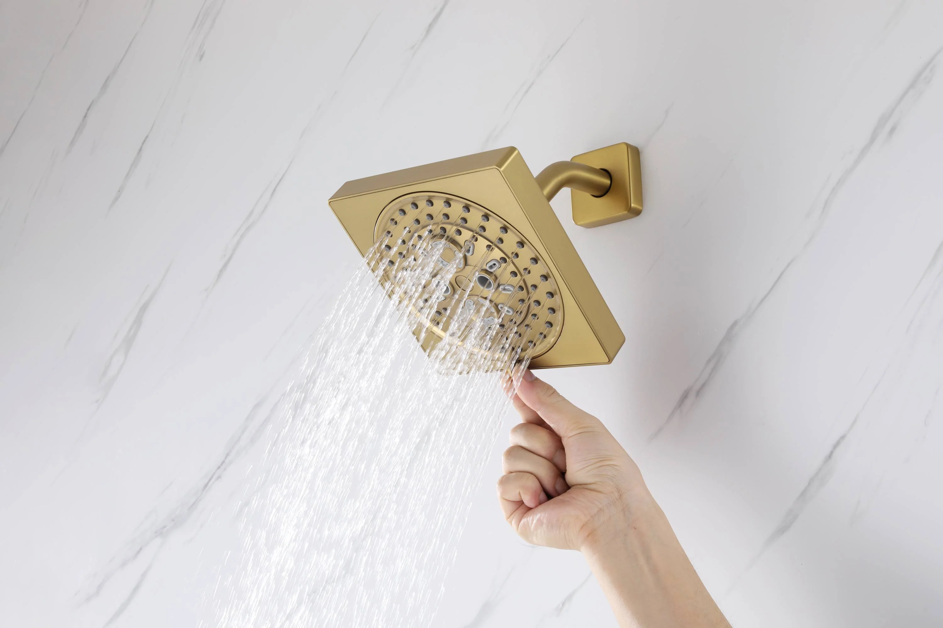 6" Regular Shower Head  - 4-Way  Thermostatic System with 6 jets and tub spout - Image 13