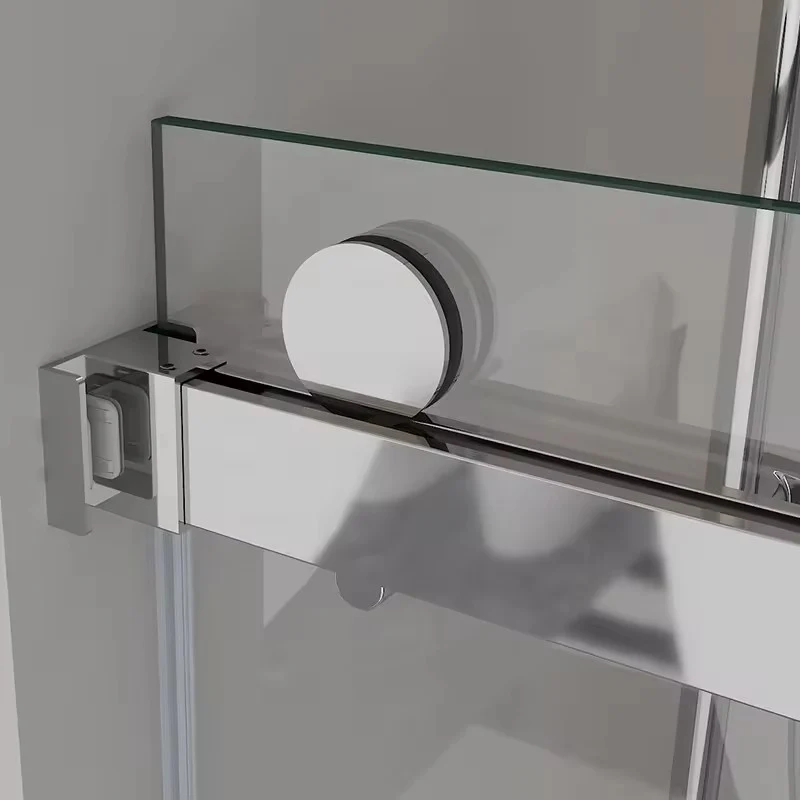 60''W X 76'' H Double Sliding Frameless Shower Door with Clear Glass - Image 10