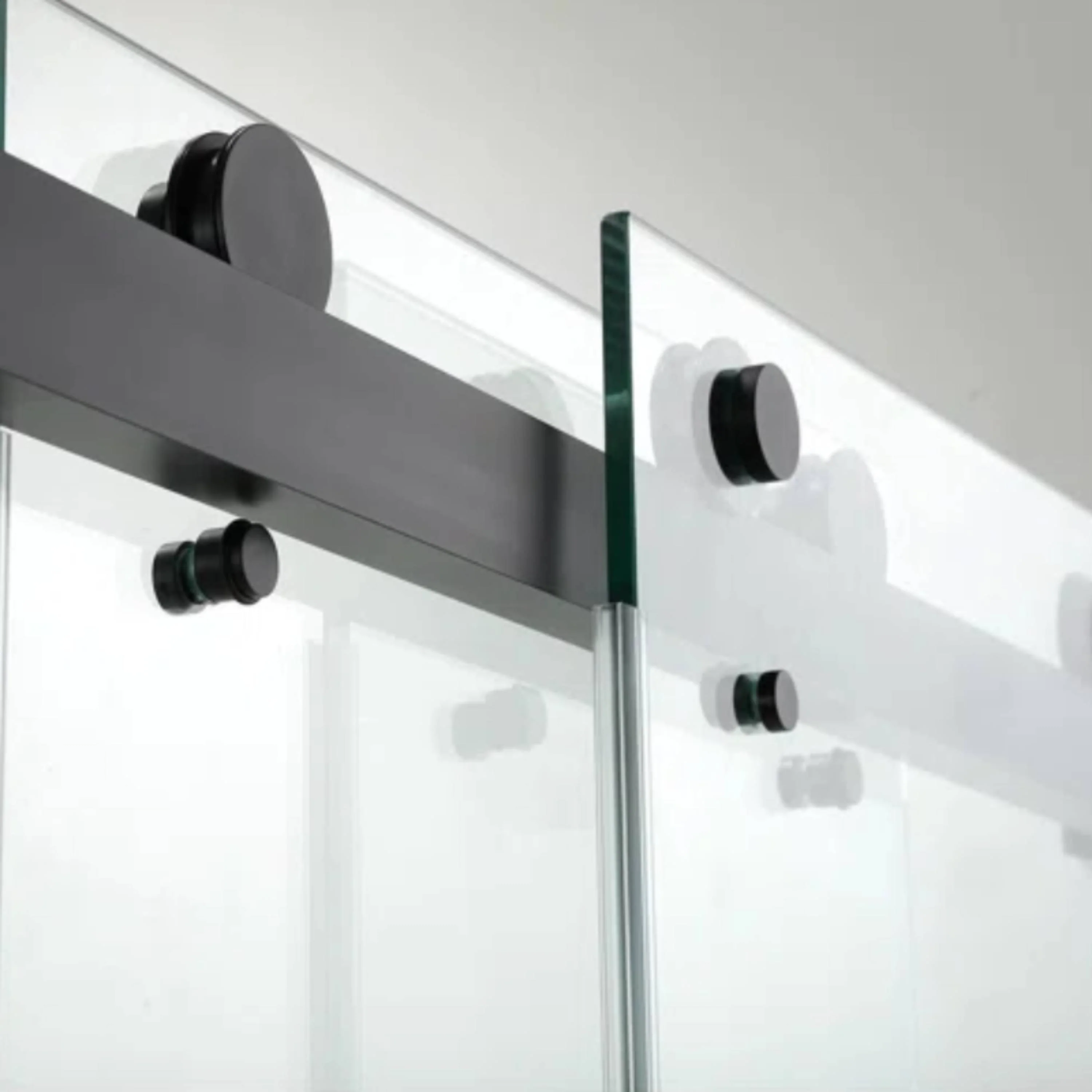 60''W X 76'' H Double Sliding Frameless Shower Door with Clear Glass - Image 3