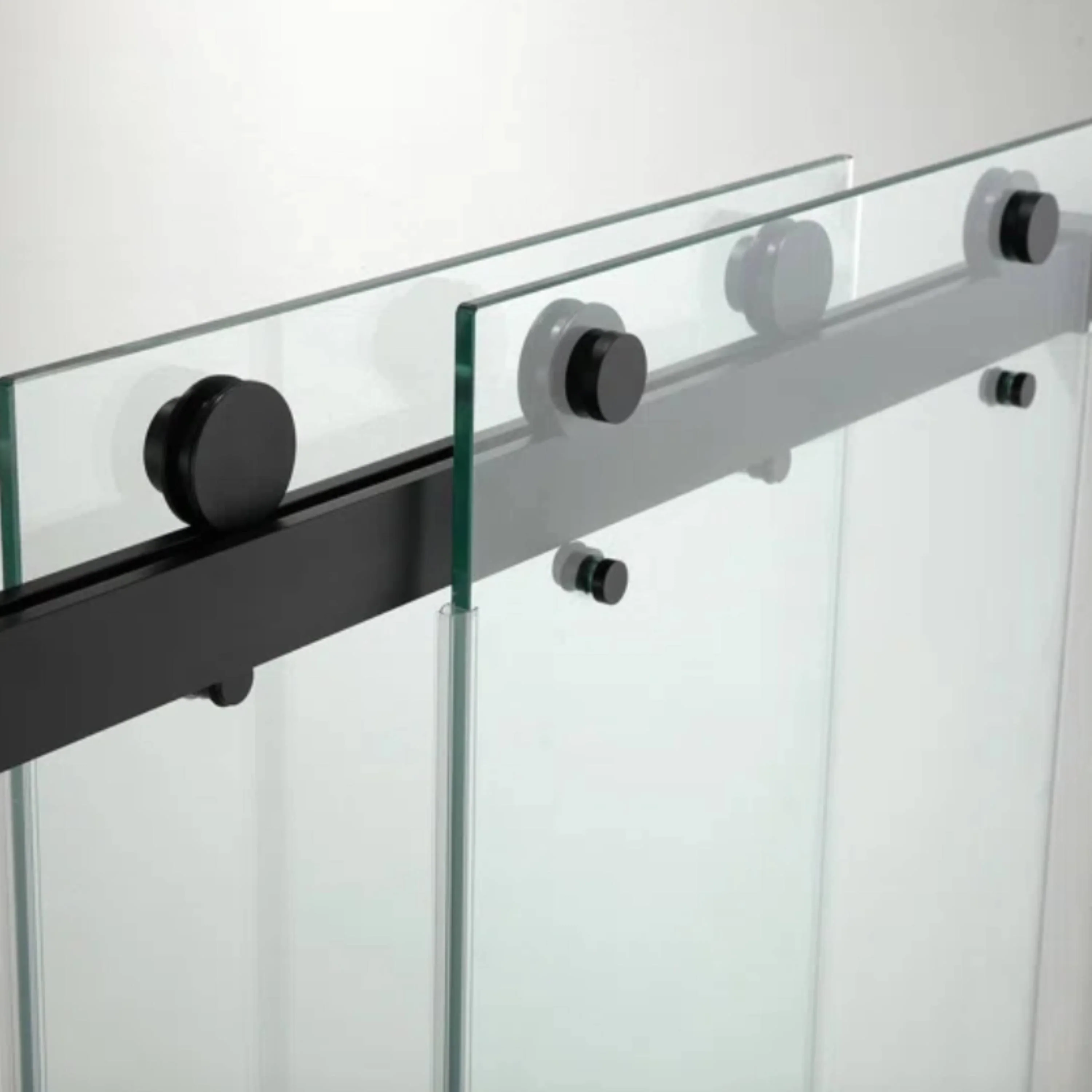 60''W X 76'' H Double Sliding Frameless Shower Door with Clear Glass - Image 4