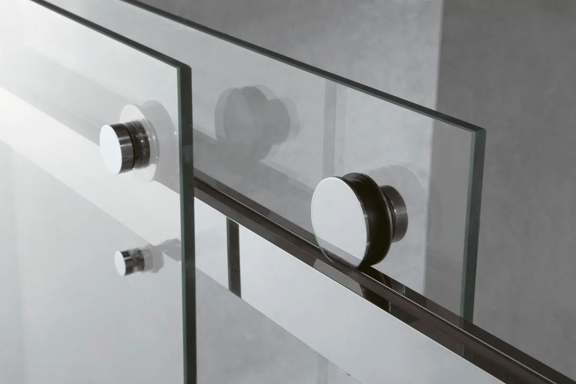60''W X 76'' H Double Sliding Frameless Shower Door with Clear Glass - Image 7