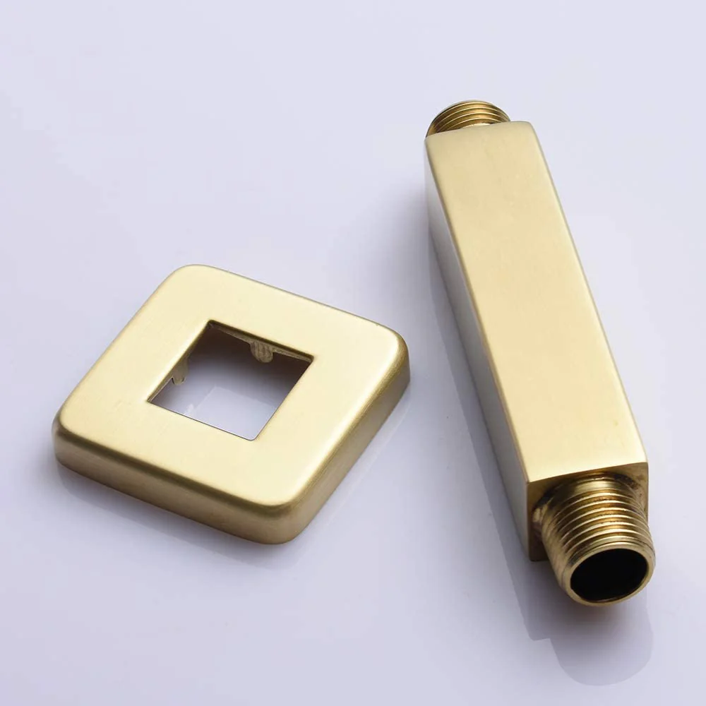 5 inch or 9 inch or 24 inch or 36 inch Brushed gold Ceiling mount shower arm brass - Image 2