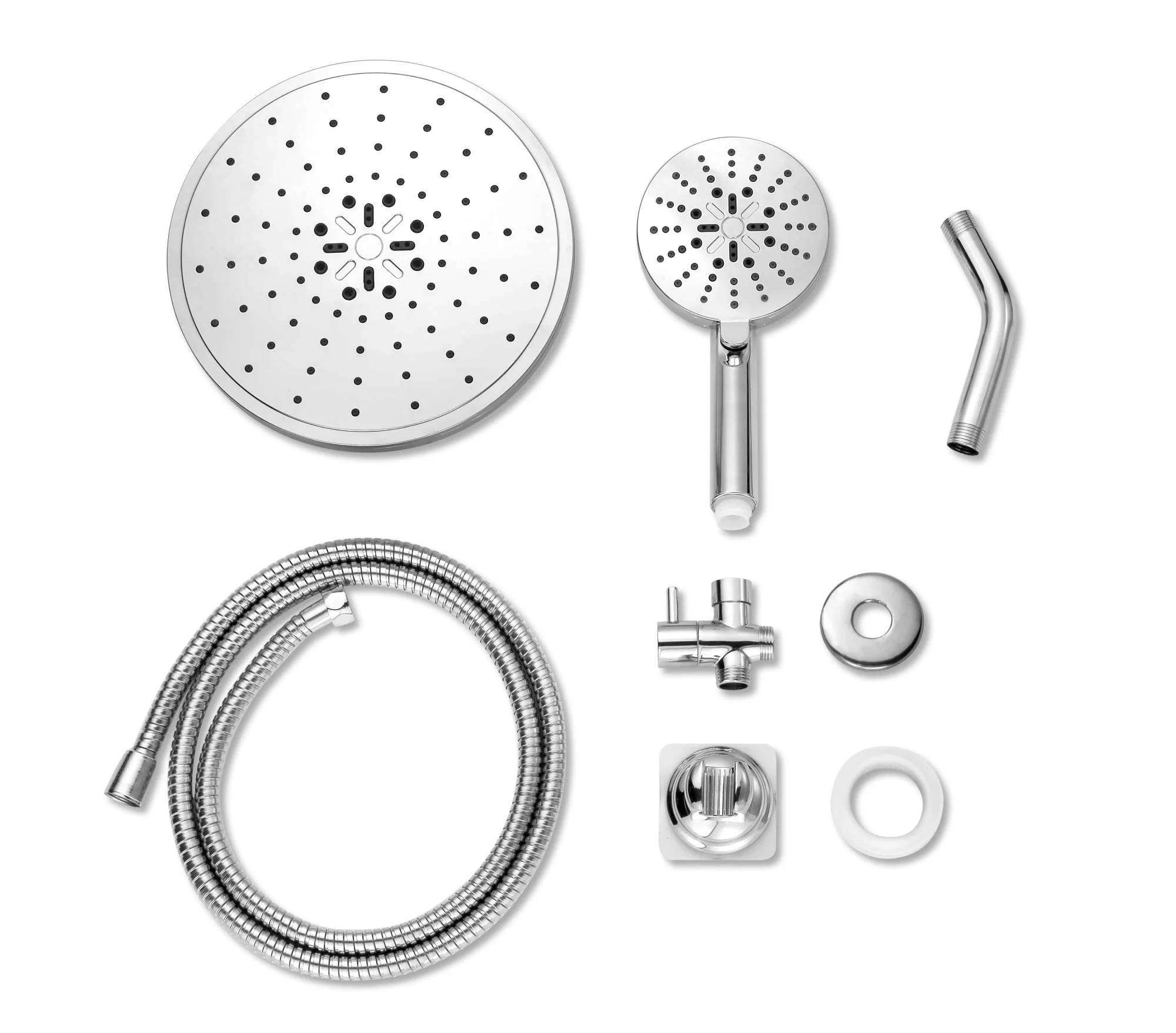 9'' Chrome 3-Way Rainfall Shower Combo with Handheld Shower and Mixer Valve - Image 4