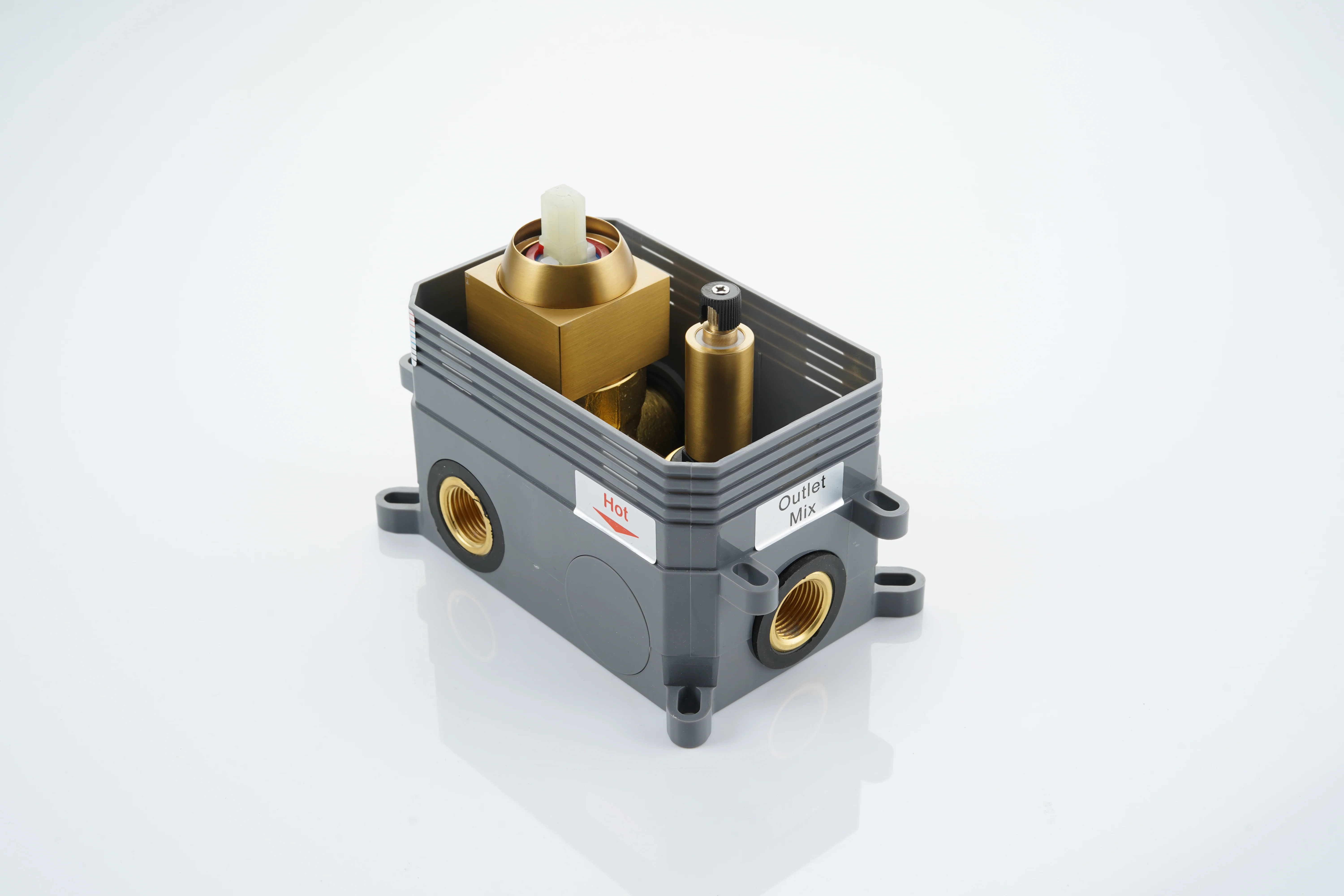 Brushed Gold Wall Mount 2-Way Pressure Balance Shower System with Rough-In Valve - Image 10