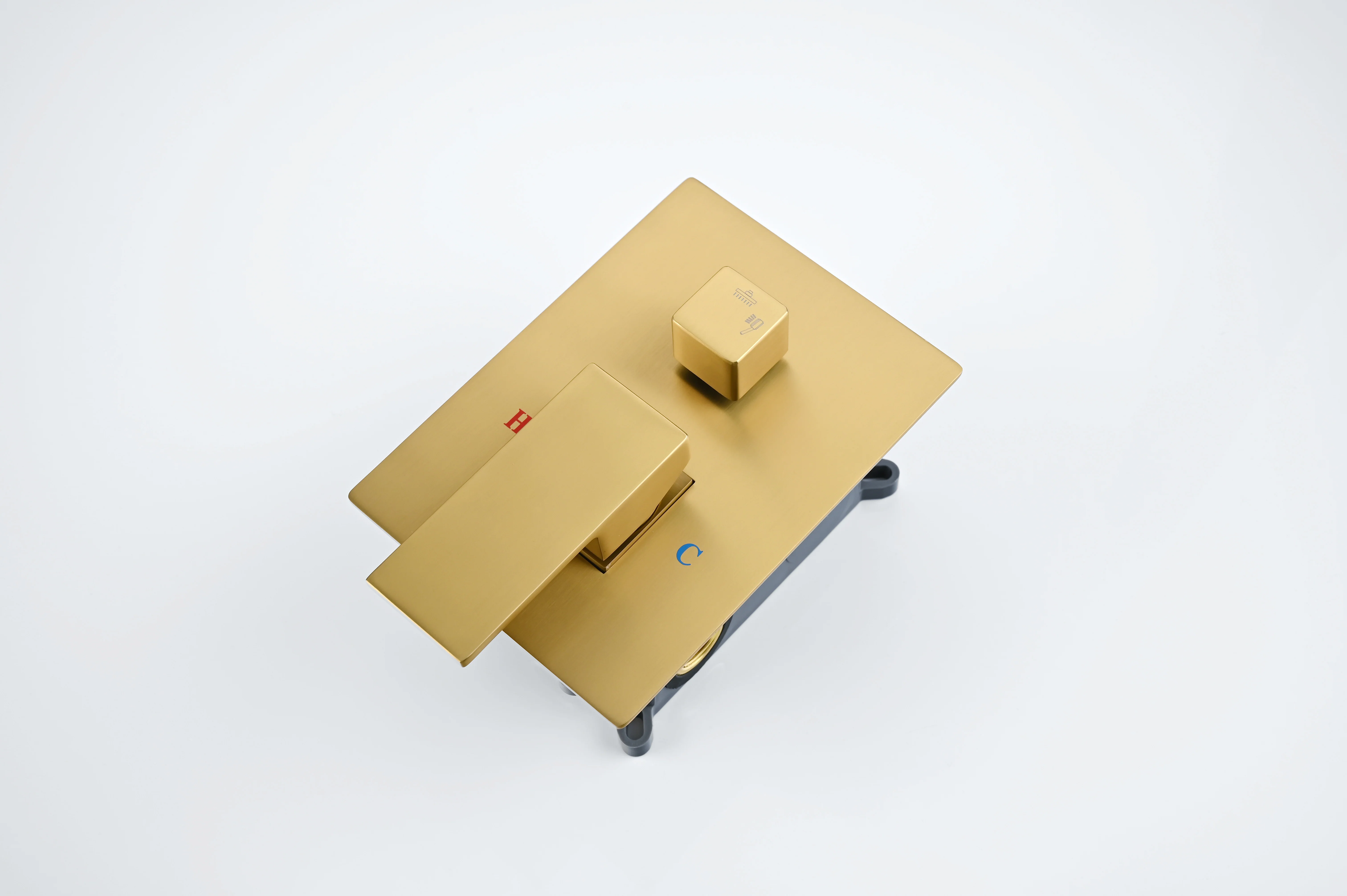 Brushed Gold Wall Mount 2-Way Pressure Balance Shower System with Rough-In Valve - Image 13