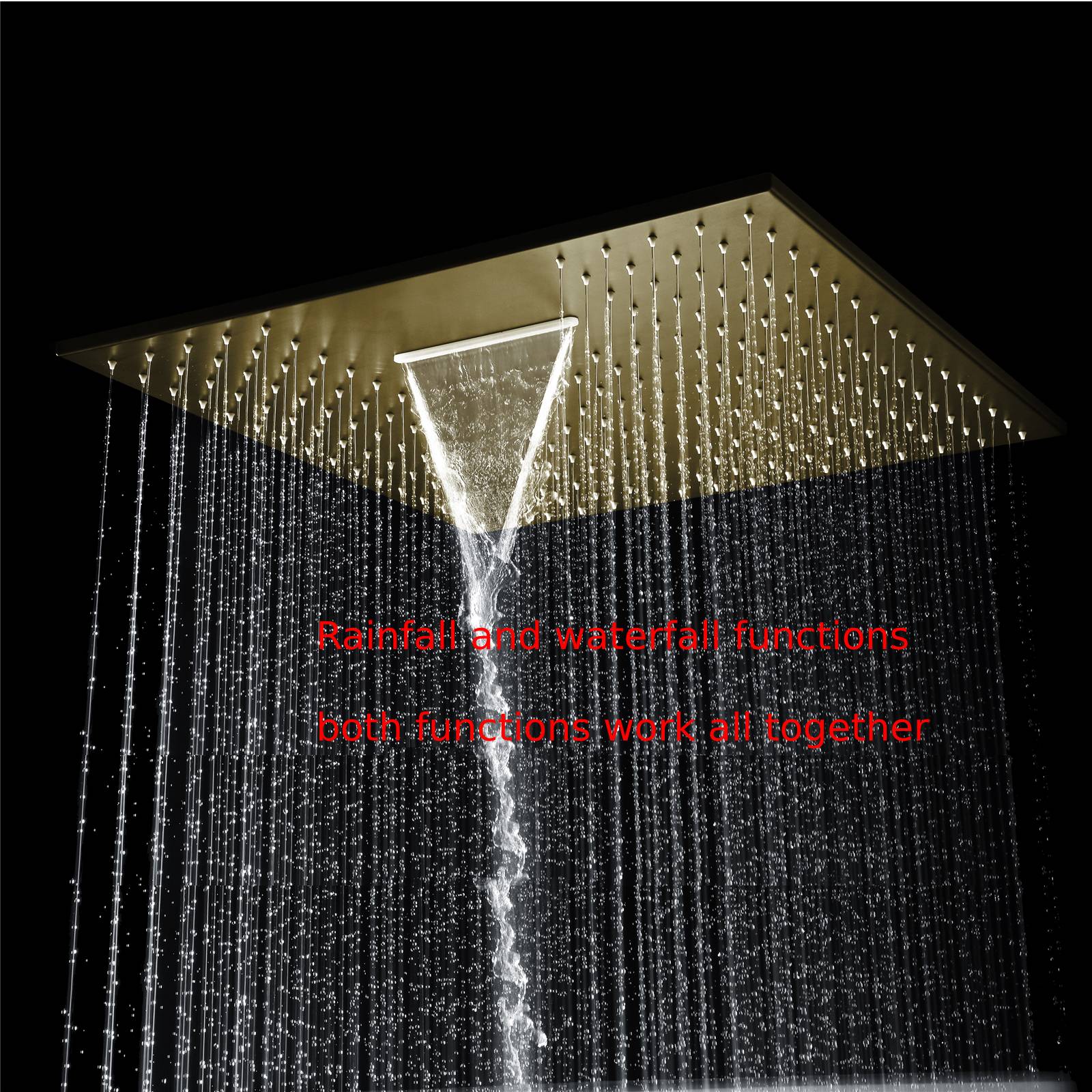 Brushed Gold Wall Mount 2-Way Pressure Balance Shower System with Rough-In Valve - Image 17