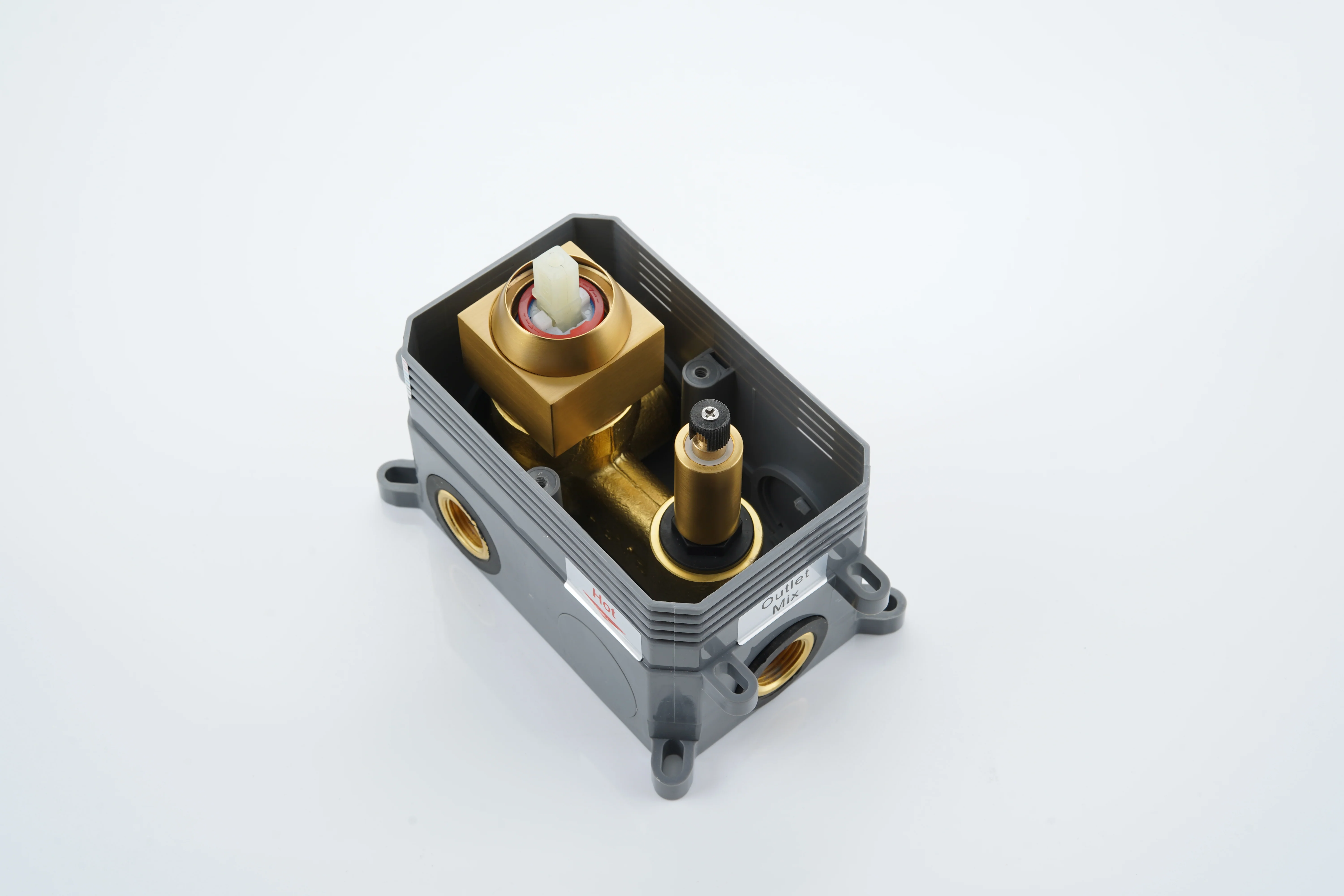 Brushed Gold Wall Mount 2-Way Pressure Balance Shower System with Rough-In Valve - Image 9