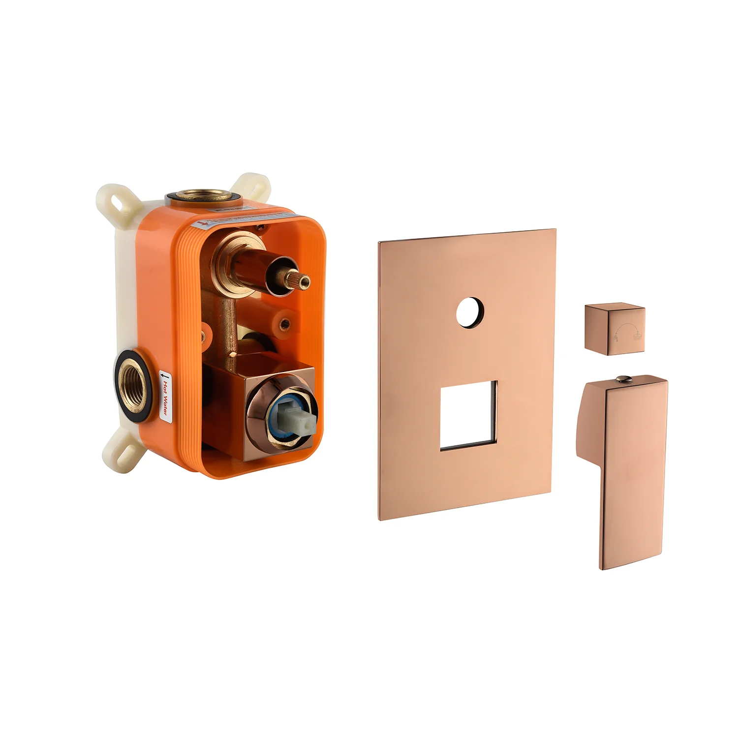 12-inch Rose Gold Wall Mounted Pressure Balance Shower System Rough-in Valve Body and Trim - Image 4