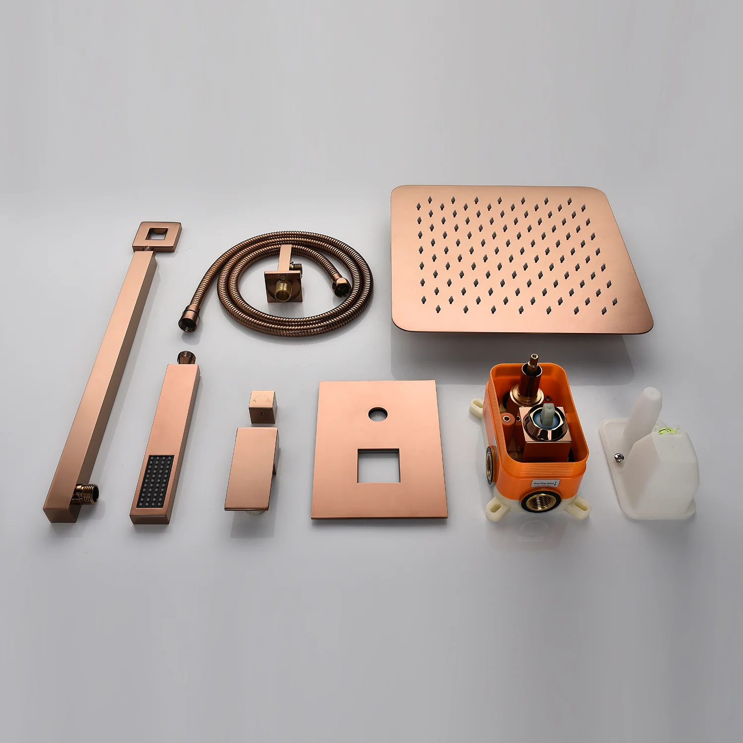 12-inch Rose Gold Wall Mounted Pressure Balance Shower System Rough-in Valve Body and Trim - Image 7