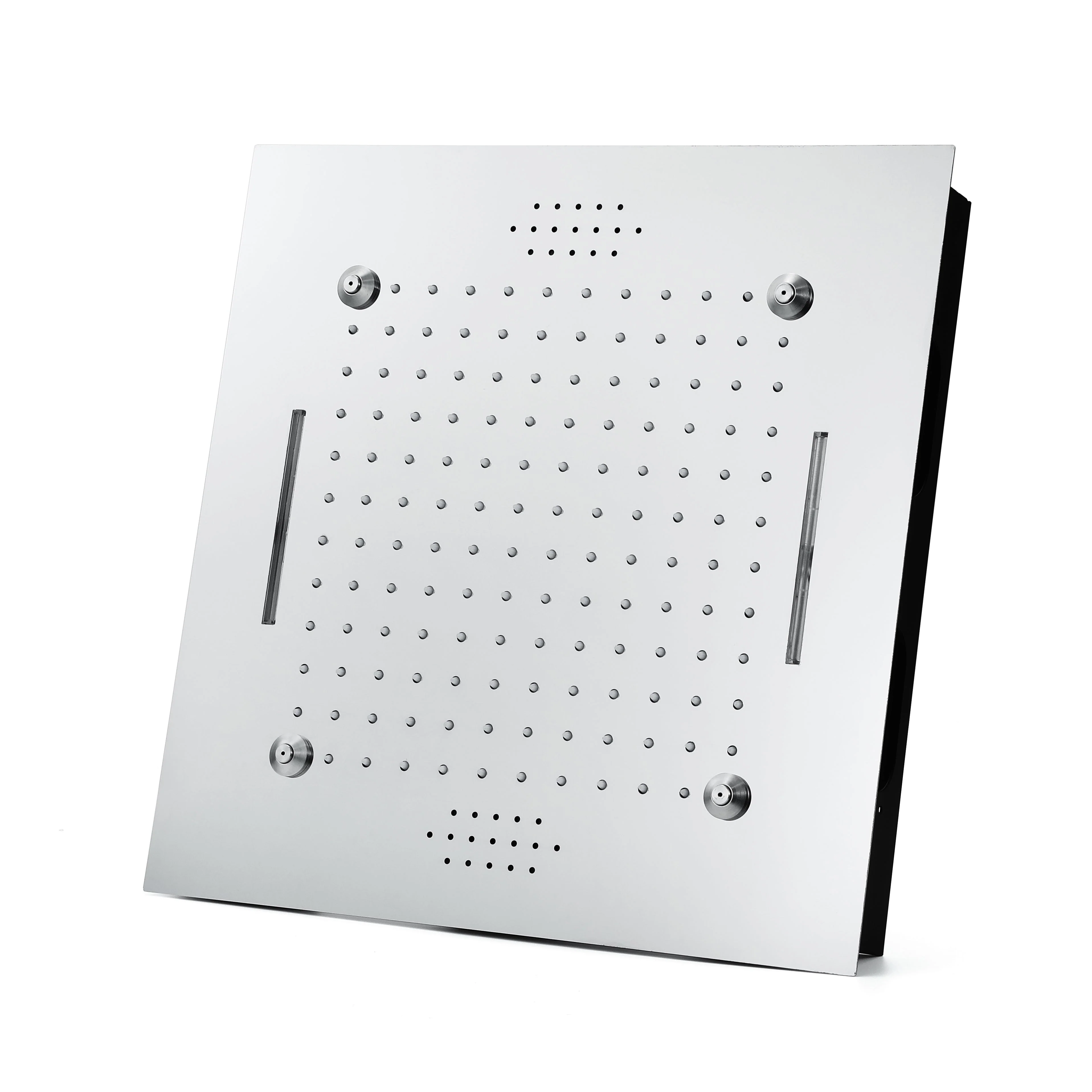 Bluetooth Music 64 LED colors 20inch chrome flushed on rainfall waterfall mist shower systems 3 or 4 way thermostatic valve with touch panel - Image 11