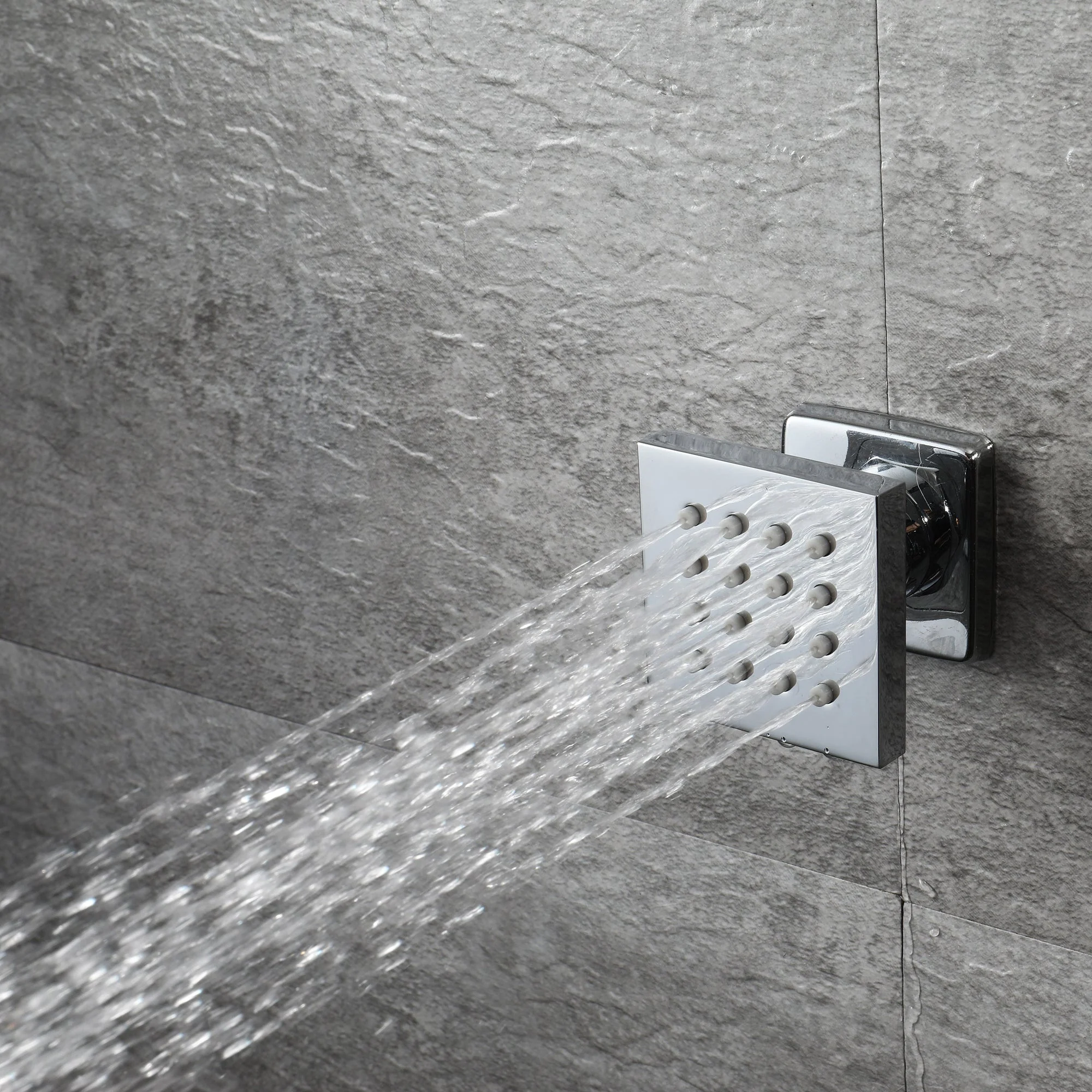 Bluetooth Music 64 LED colors 20inch chrome flushed on rainfall waterfall mist shower systems 3 or 4 way thermostatic valve with touch panel - Image 7