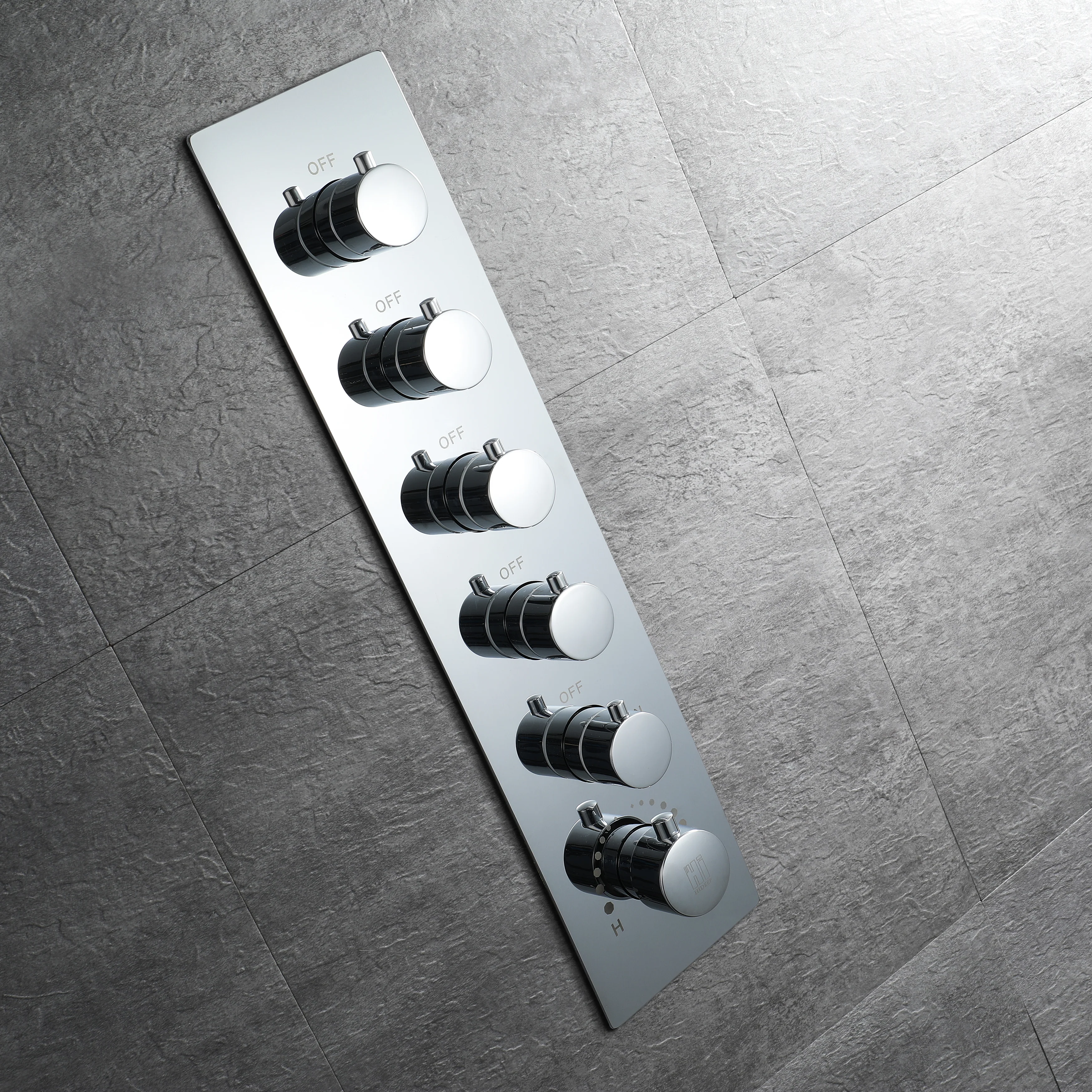 35-Inch Chrome Rainfall, Waterfall, and Water Column Shower System with LED Colors, Bluetooth Music, 5-Way Thermostatic Valve, 3 Body Jets, Touch Panel, and Sliding Bar - Image 3