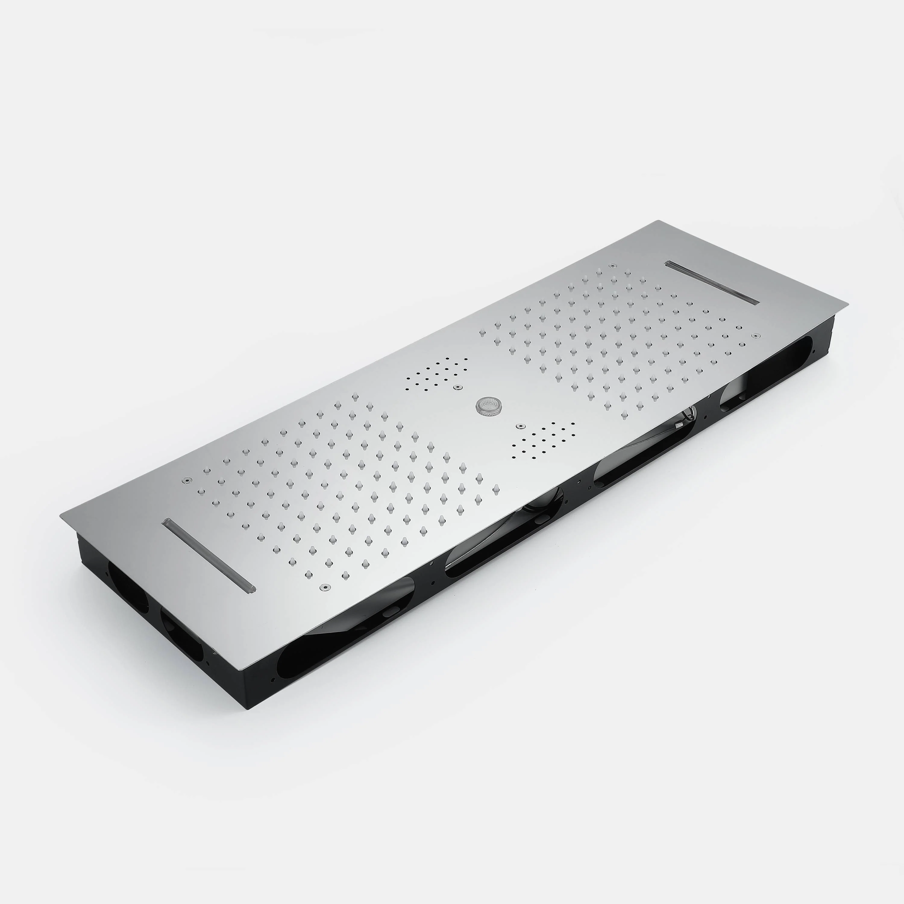 35-Inch Chrome Rainfall, Waterfall, and Water Column Shower System with LED Colors, Bluetooth Music, 5-Way Thermostatic Valve, 3 Body Jets, Touch Panel, and Sliding Bar - Image 5