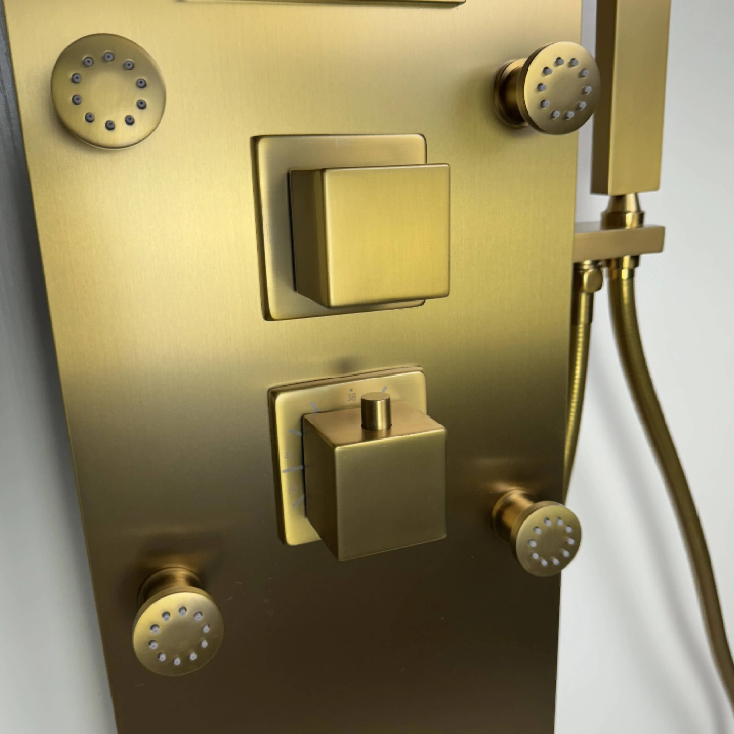 Steam Shower Panel Bluetooth Music, Brushed Nicke or Brushed Gold Shower Panel with Fahrenheit Display, Rainfall, Body Jets, and 6 KW Steam Generator - Image 12