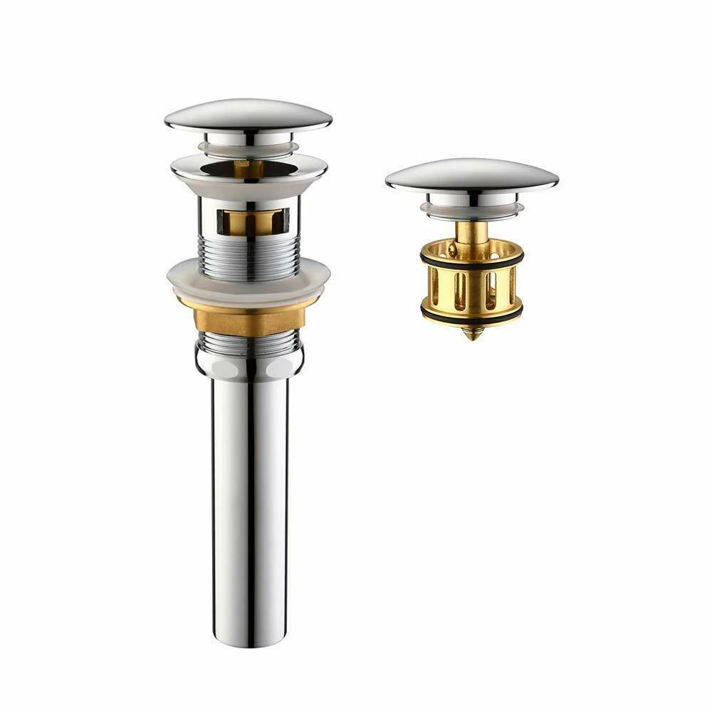 Solid Brass Pop-Up Overflow Drain for Bathroom Sink - Available in 4 Elegant Finishes - Image 3