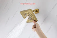 Brushed Gold Ceiling Mount Shower System with 4-Way Thermostatic Faucet - Image 15