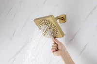 Brushed Gold Ceiling Mount Shower System with 4-Way Thermostatic Faucet - Image 18