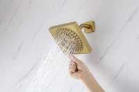Brushed Gold Ceiling Mount Shower System with 4-Way Thermostatic Faucet - Image 20