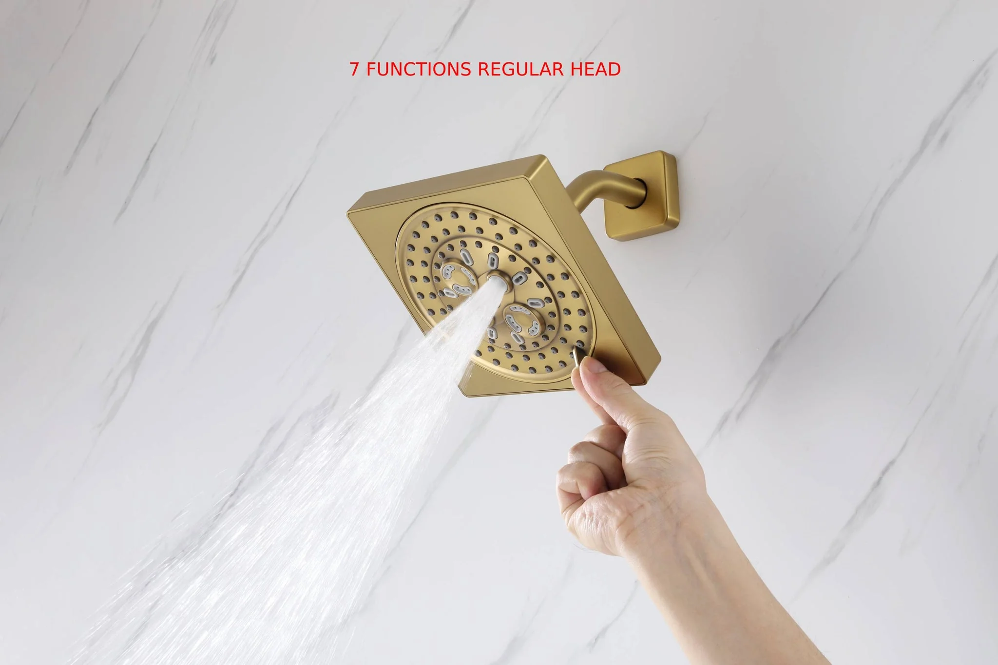 Brushed Gold or matte black or brushed nickel or chrome 35" Bluetooth Music LED Shower System with Waterfall, 6-Way Touch Digital Thermostatic Valve, Dual Regular Head, Touch Panel - Image 15