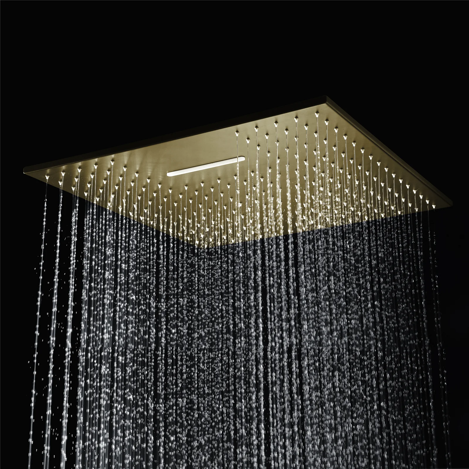 Brushed Gold Ceiling Mount 20'' Or 24'' rainfall waterfall Shower Head with 6-Way Digital Display Thermostatic Control, Dual Regular Heads & Body Sprayers - Image 17
