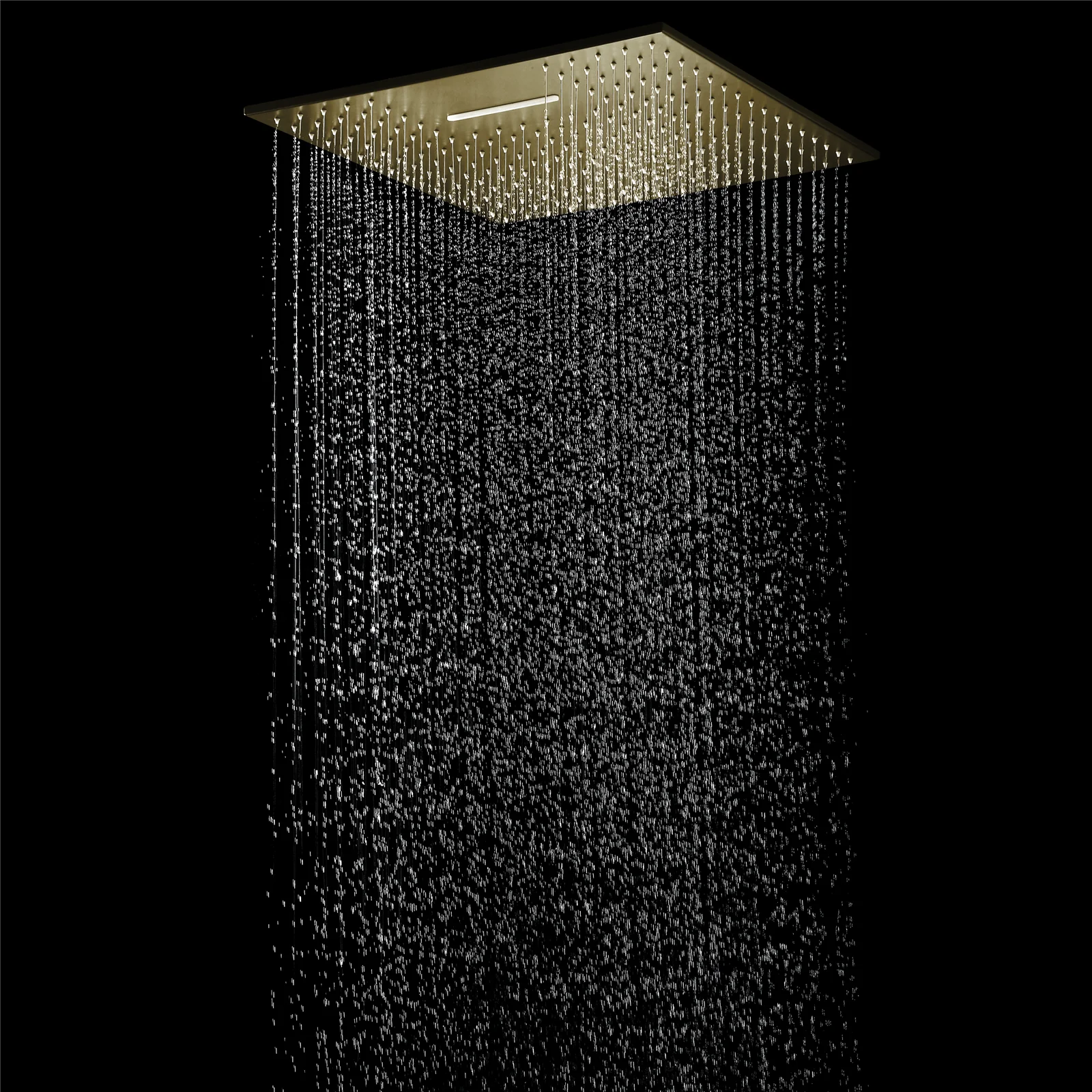 Brushed Gold Ceiling Mount 20'' Or 24'' rainfall waterfall Shower Head with 6-Way Digital Display Thermostatic Control, Dual Regular Heads & Body Sprayers - Image 20