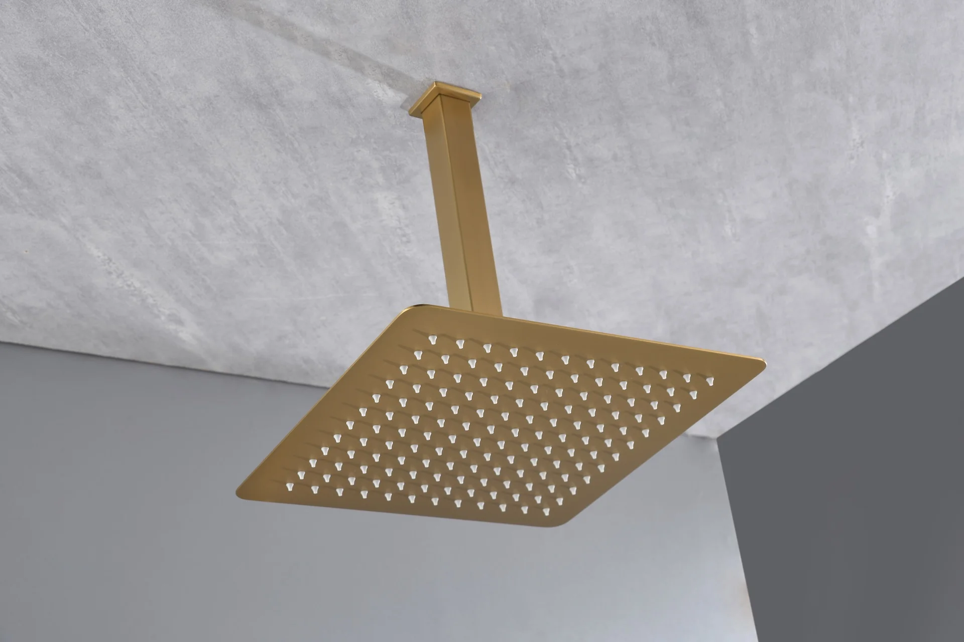Brushed Gold Ceiling-Mounted 3 Way Shower Faucet with or without Digital Display, Optional 16'' or 12'' Rain Head with Dual Handle Showers - Image 5